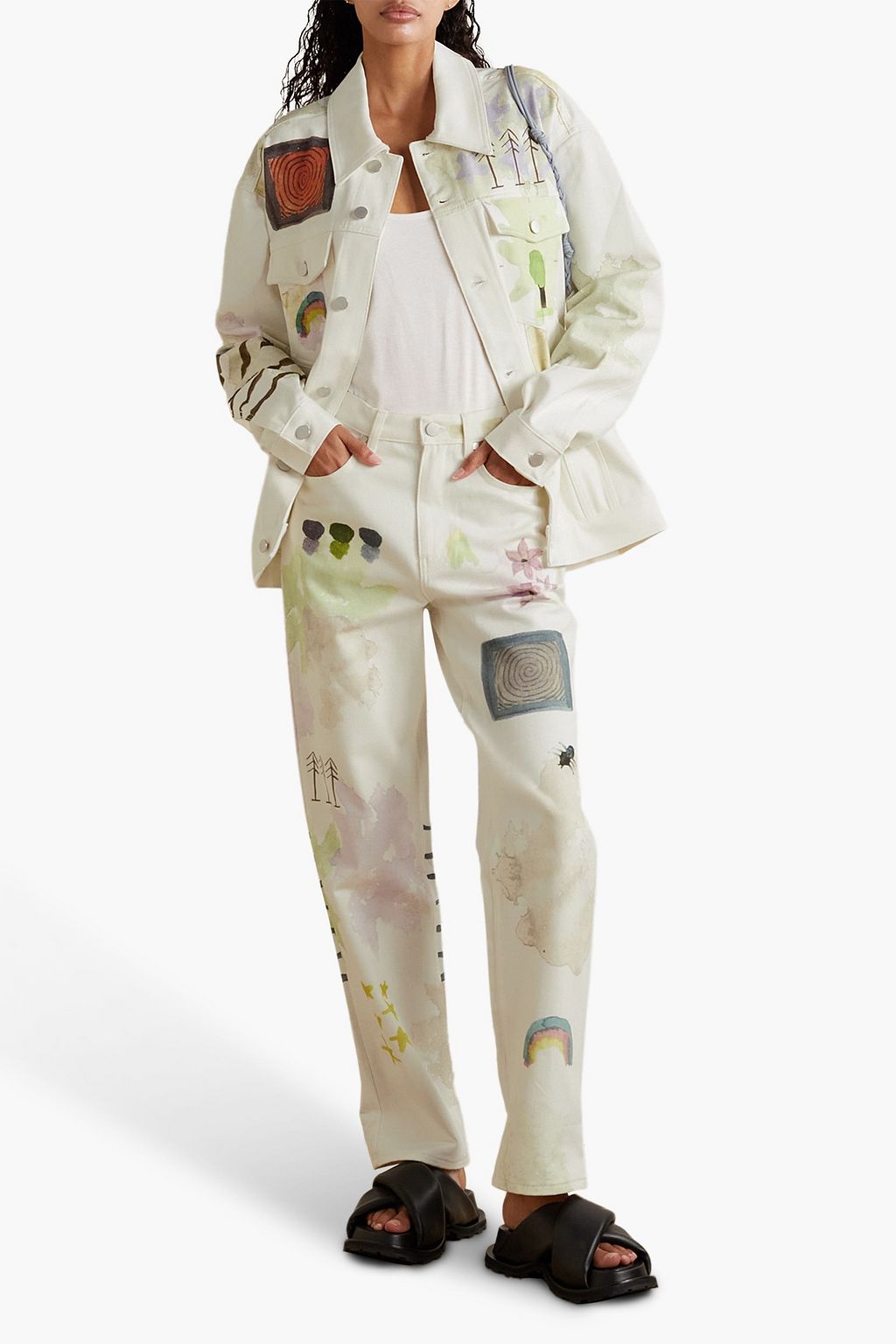 MCQ ALEXANDER MCQUEEN クロップド ハイライズ ストレートレッグジーンズ