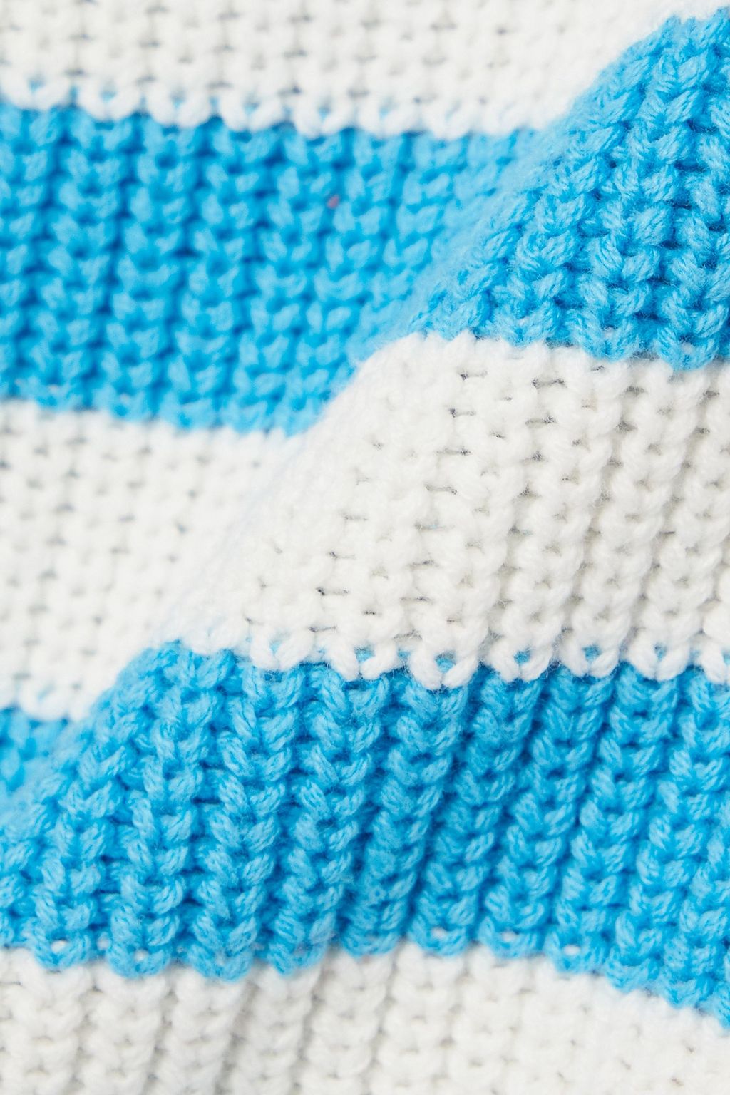 STAUD Hampton striped ribbed cotton-blend sweater
