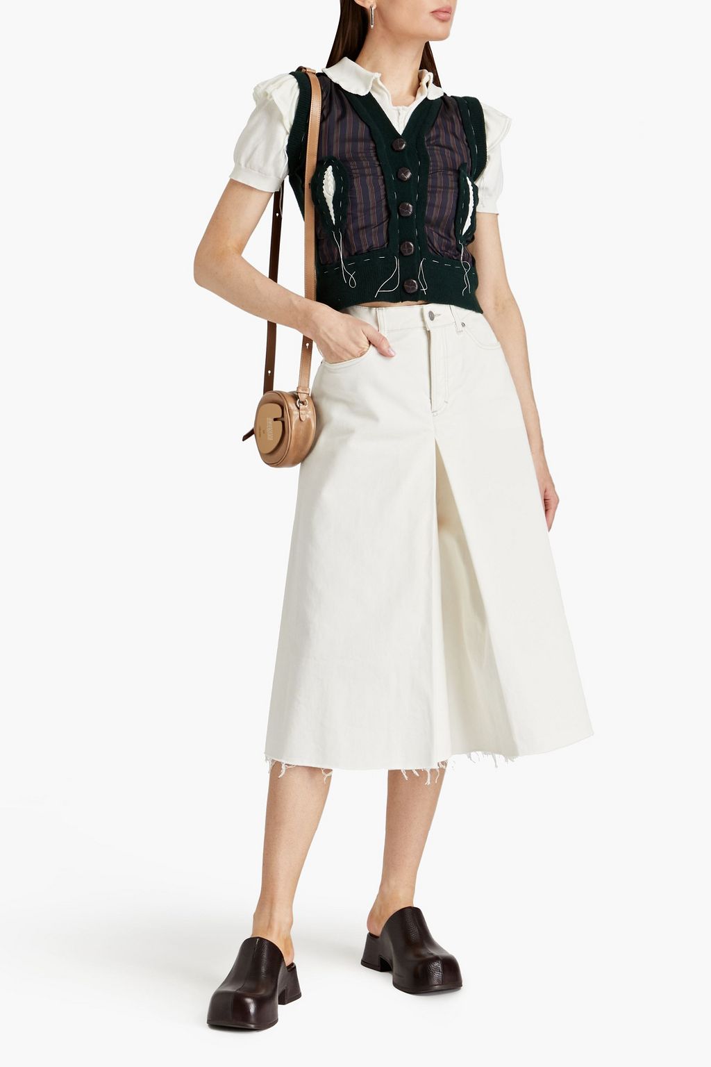 MAISON MARGIELA Pleated denim culottes