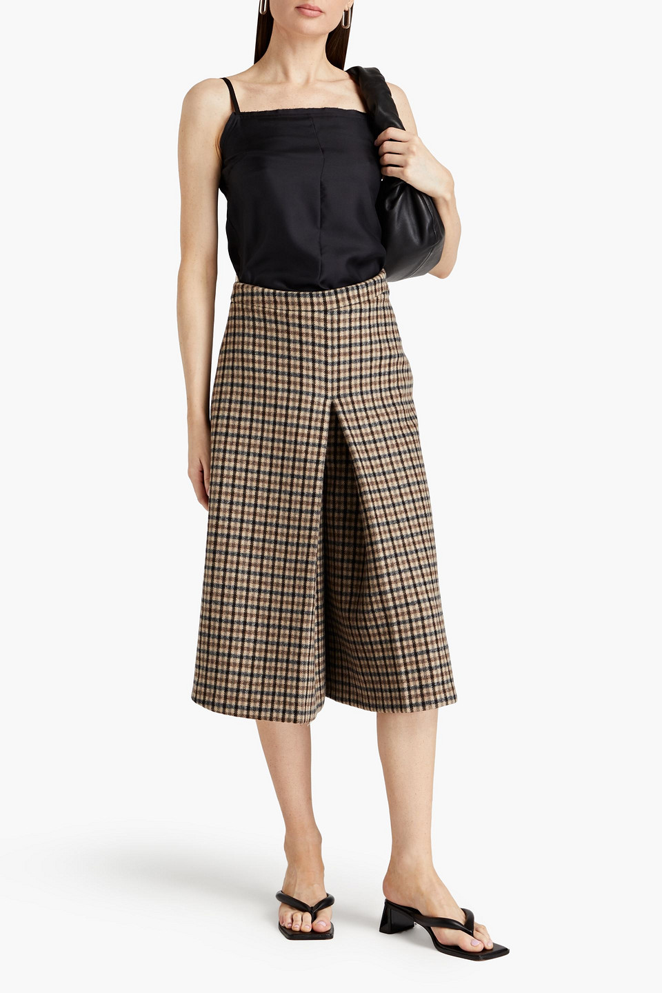MAISON MARGIELA CHECKED WOOL AND SILK-TWILL JUMPSUIT