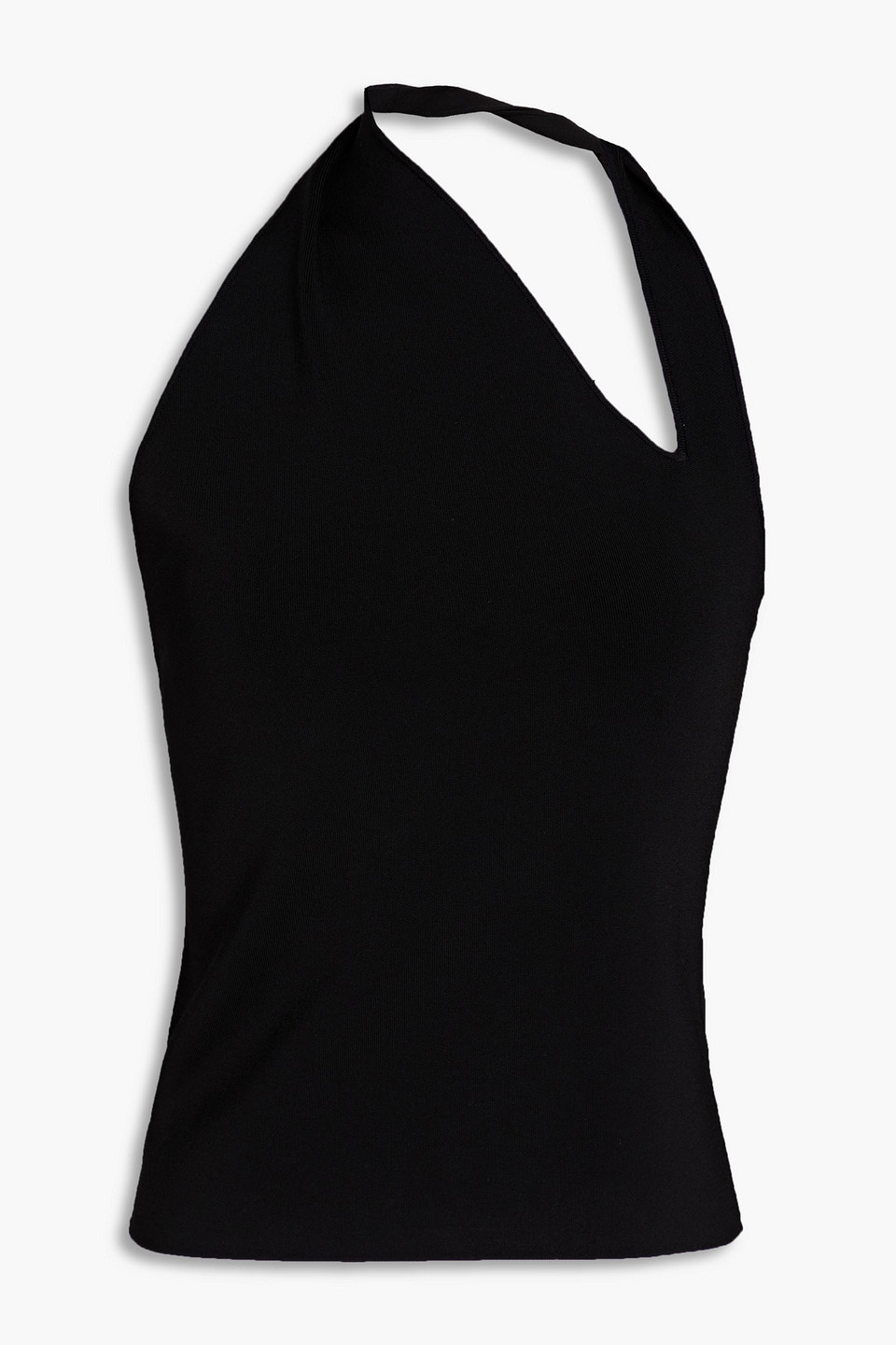 Shop Galvan Artemis Stretch-knit Halterneck Top In Black