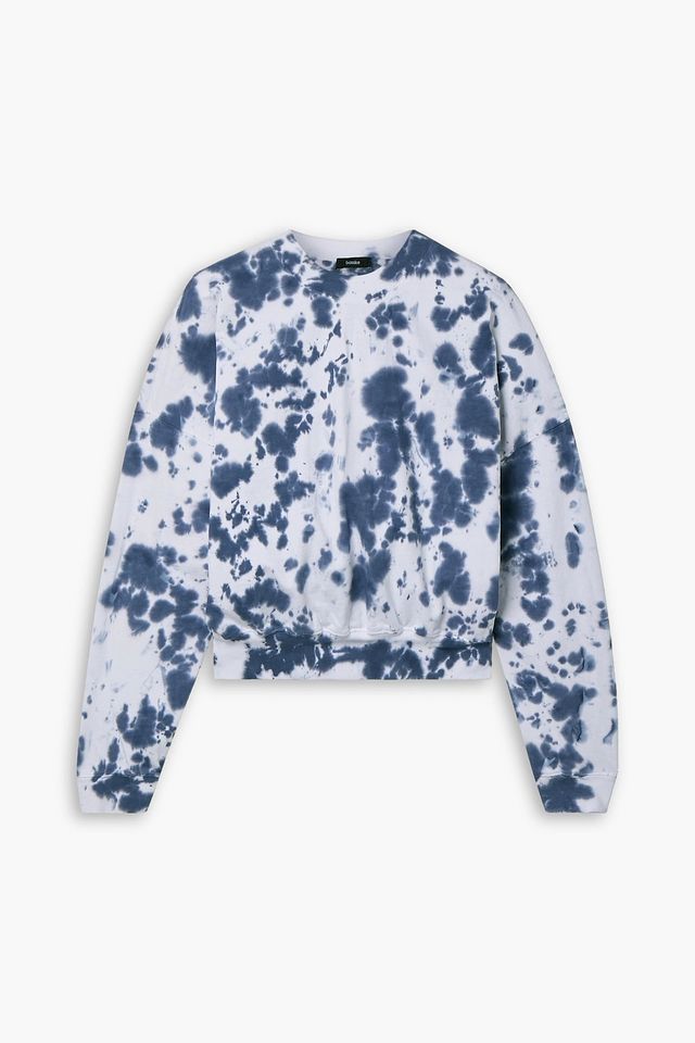 Cropped tie-dyed cotton-jersey sweatshirt