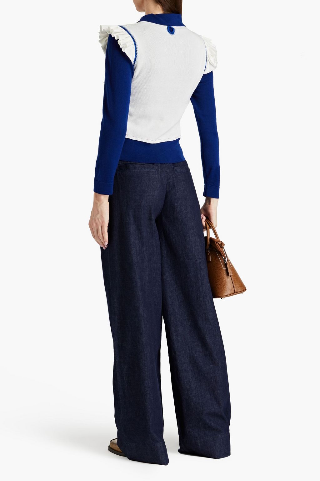 MAISON MARGIELA Embroidered wool and cotton-blend polo sweater