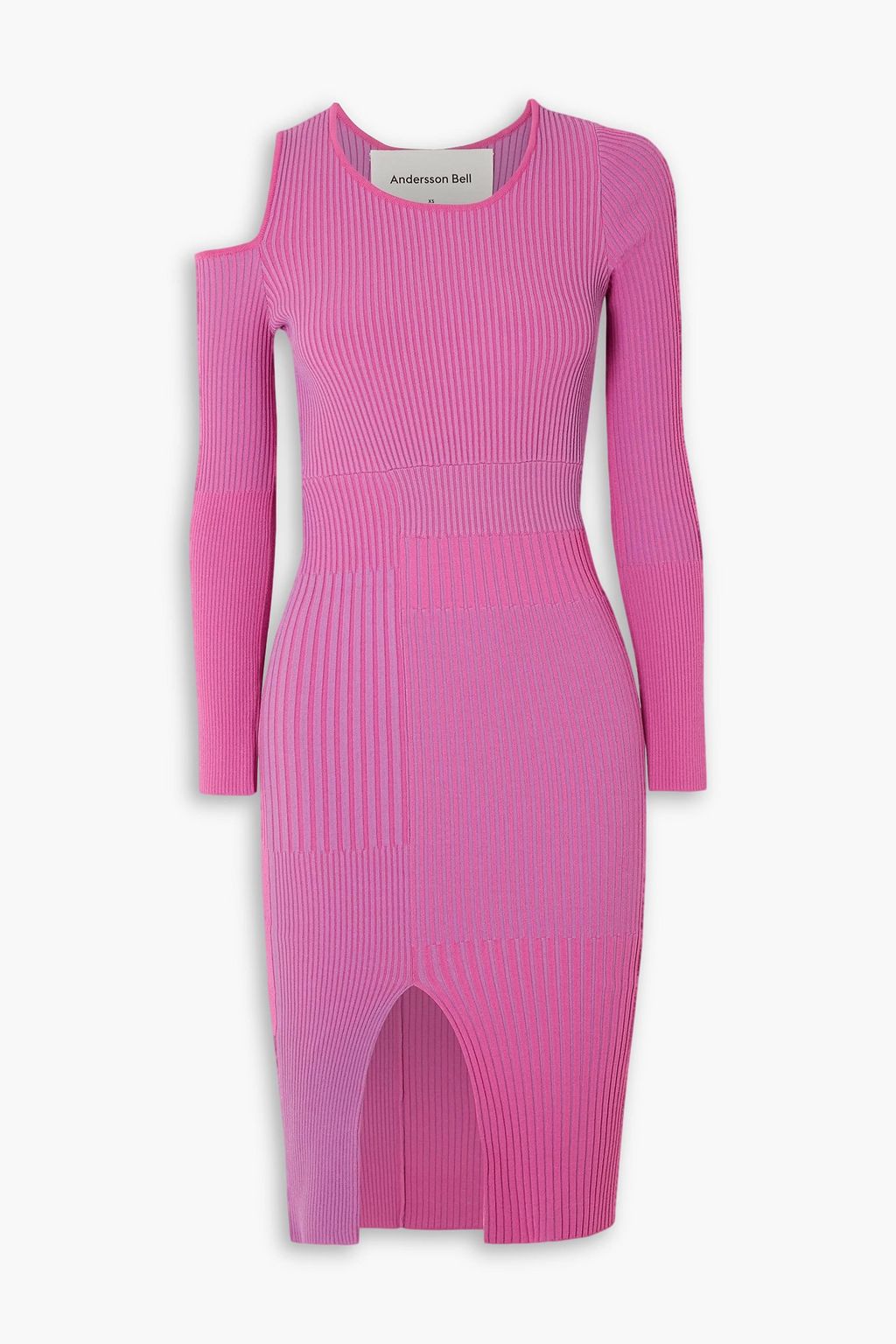 ANDERSSON BELL リブ編みニット ワンピース カットアウト パネル  