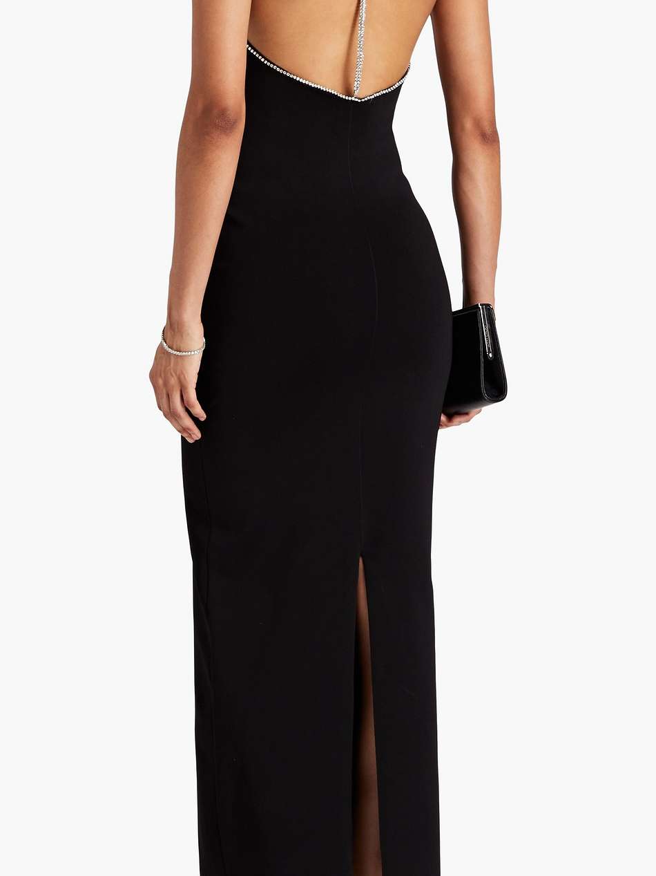 stella crystal-embellished stretch-knit maxi dress