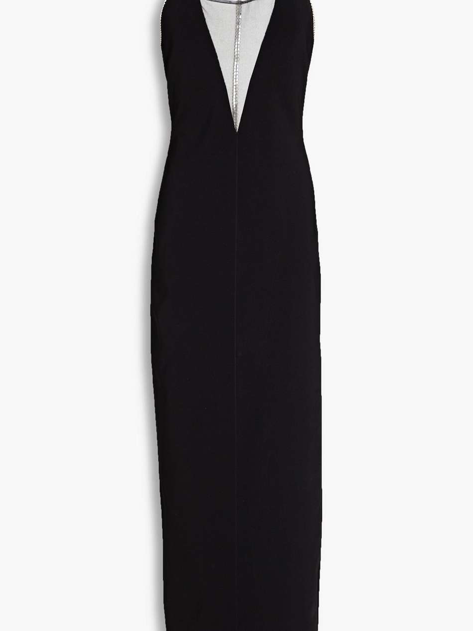 stella crystal-embellished stretch-knit maxi dress