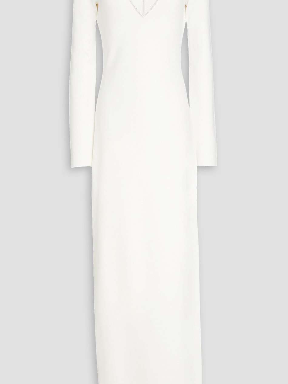 andromeda crystal-embellished cutout stretch-knit maxi dress