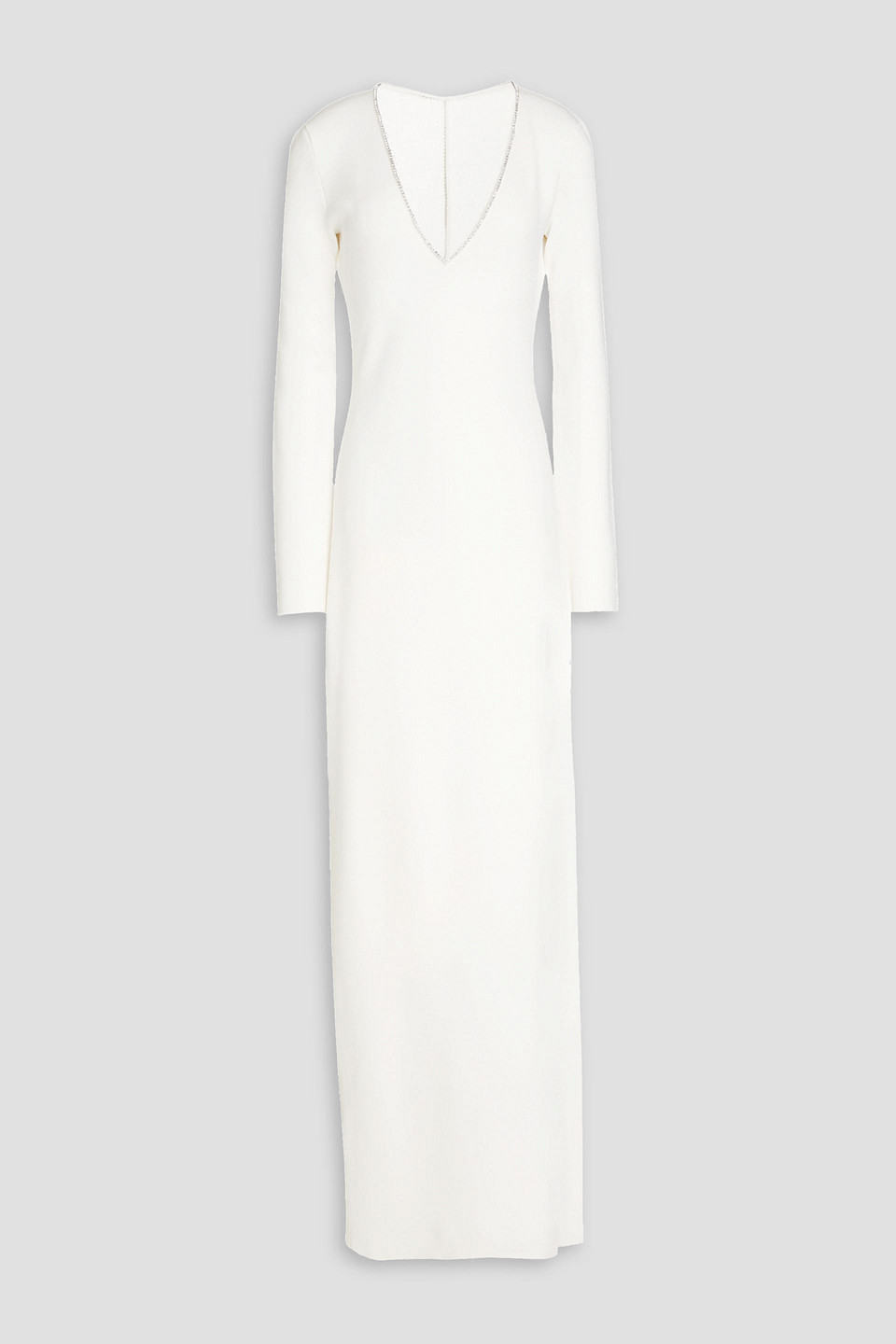 Galvan Andromeda Maxikleid Aus Stretch-strick Mit Cut-outs Und Kristallverzierung In White