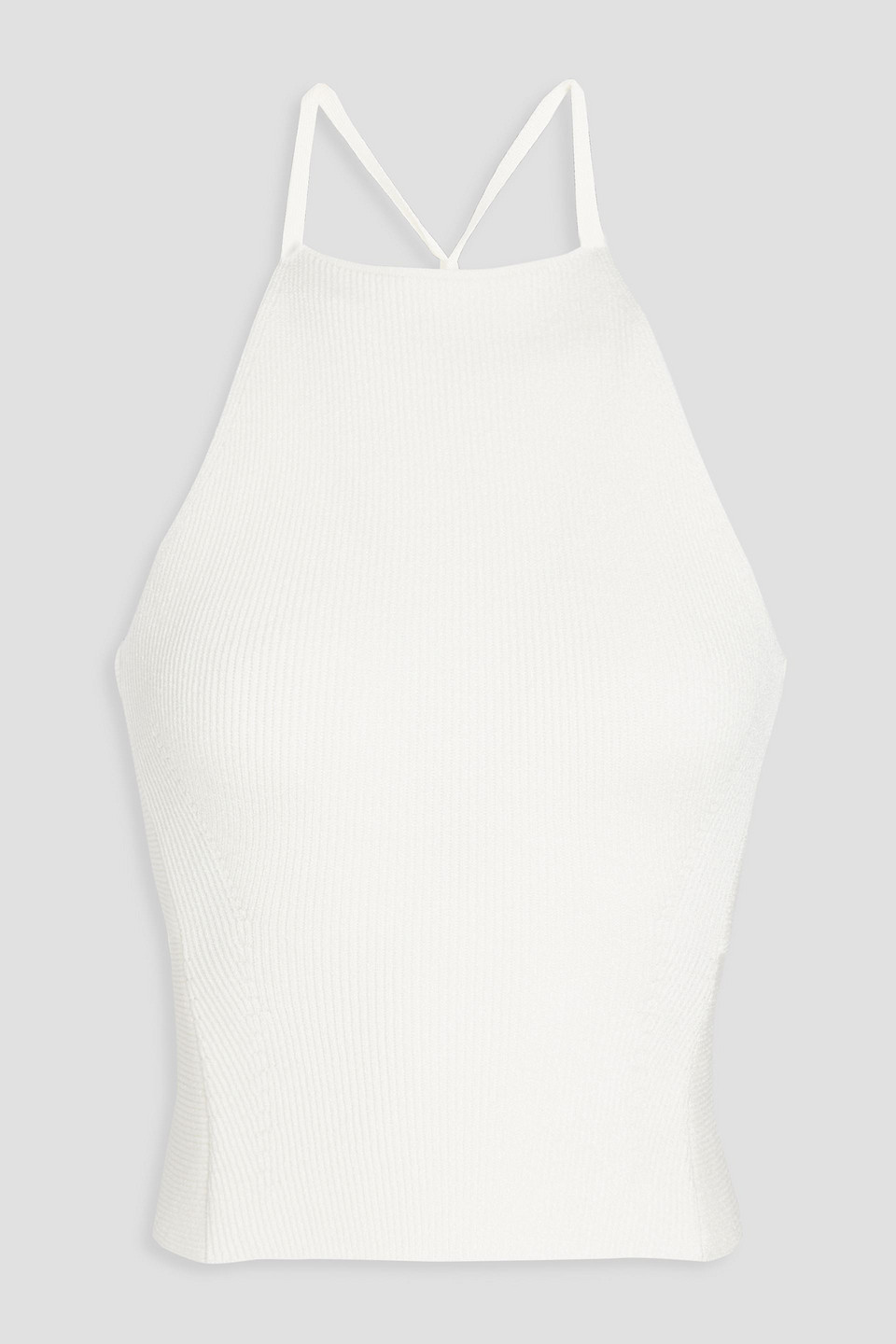 Galvan Ribbed-knit Top In White