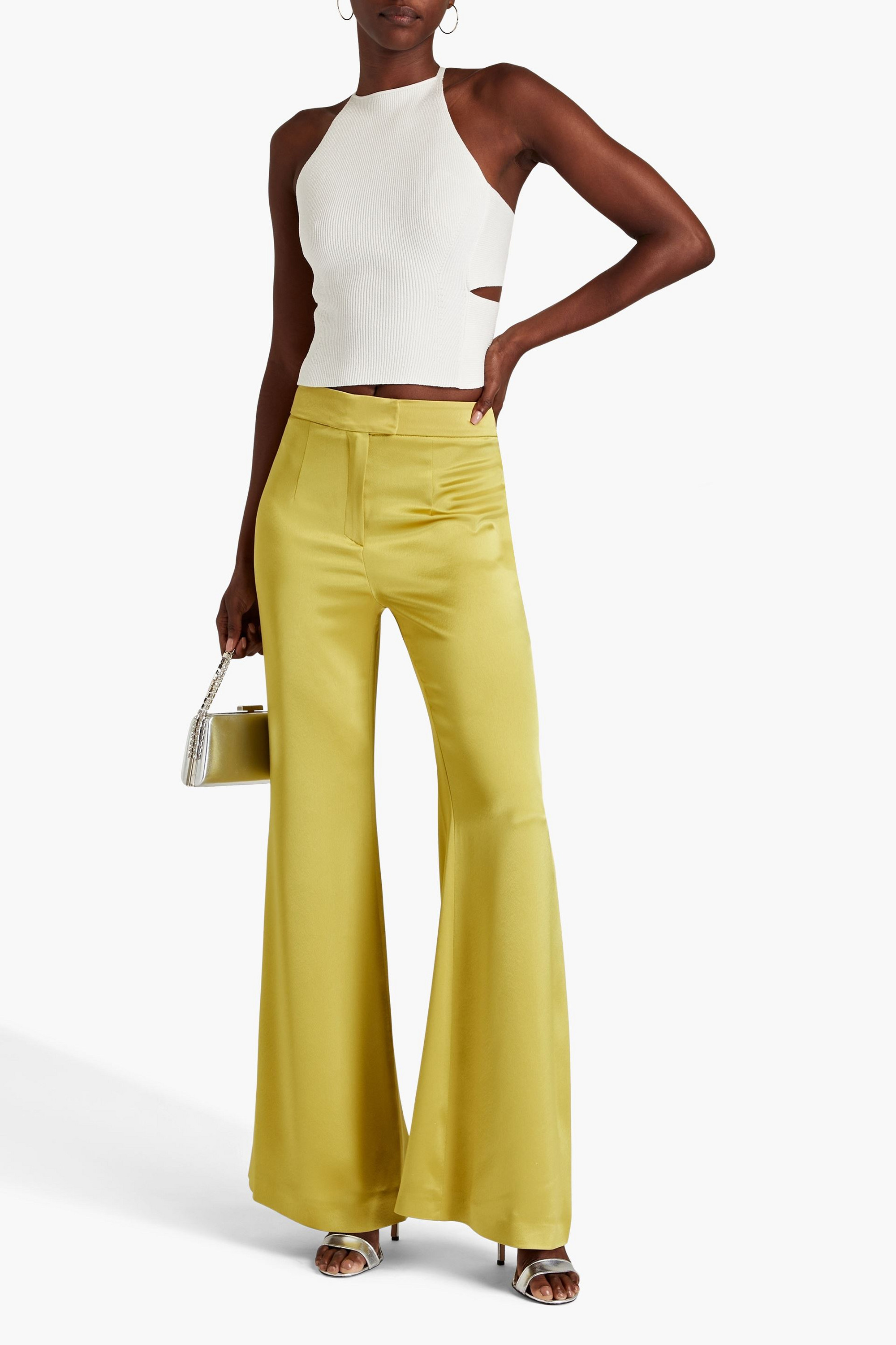 GALVAN  LONDON Ribbed-knit top