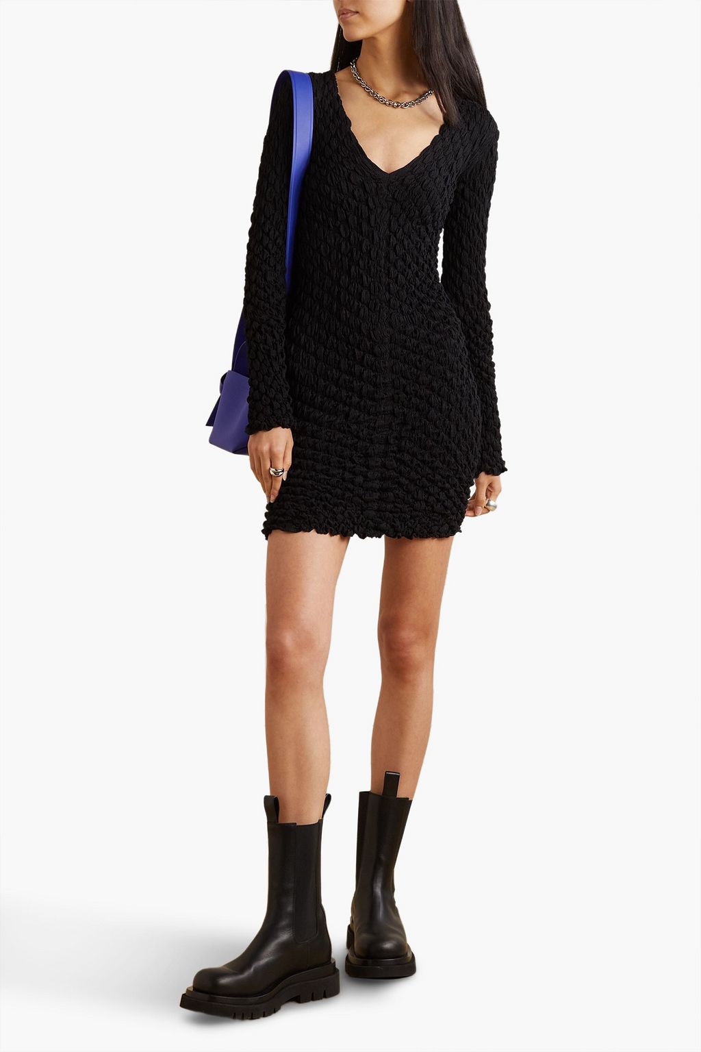 MCQ ALEXANDER MCQUEEN ポップコーンストレッチジャージー ミニワンピース
