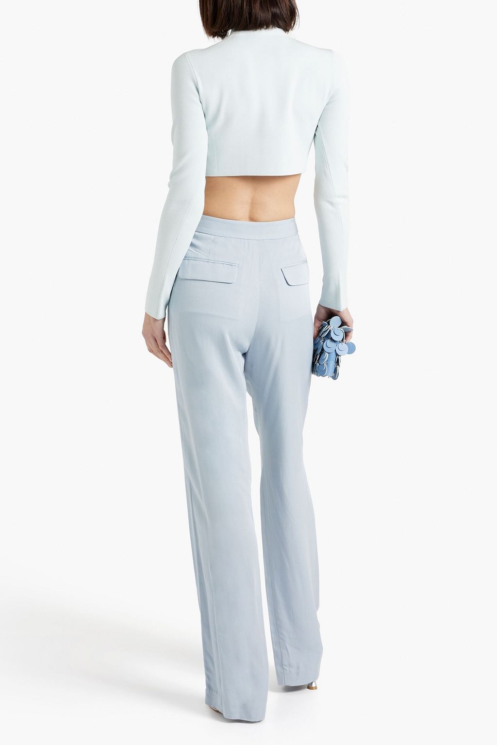 LAPOINTE Cropped stretch-knit turtleneck top