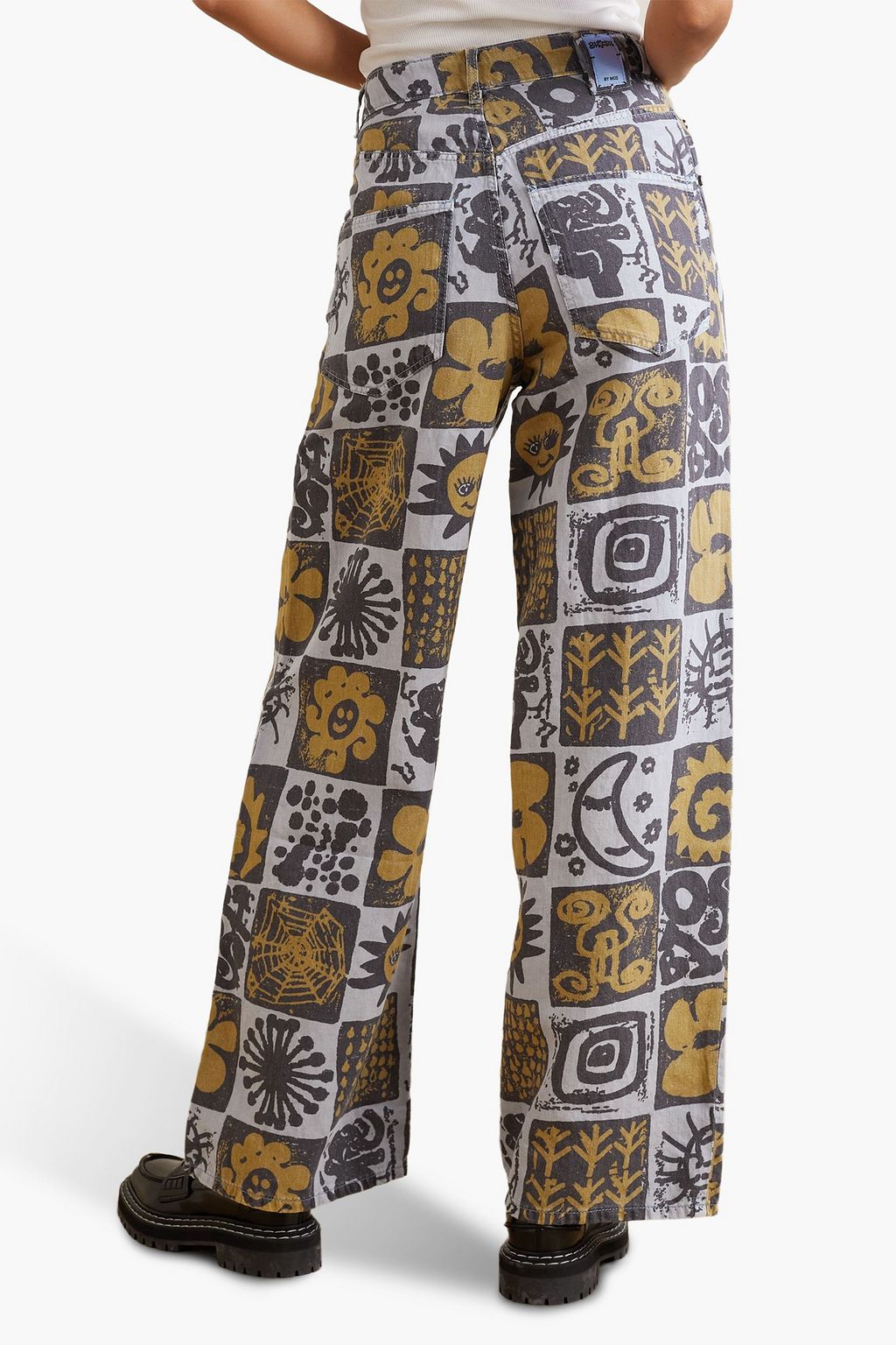 MCQ ALEXANDER MCQUEEN Printed high-rise wide-leg jeans