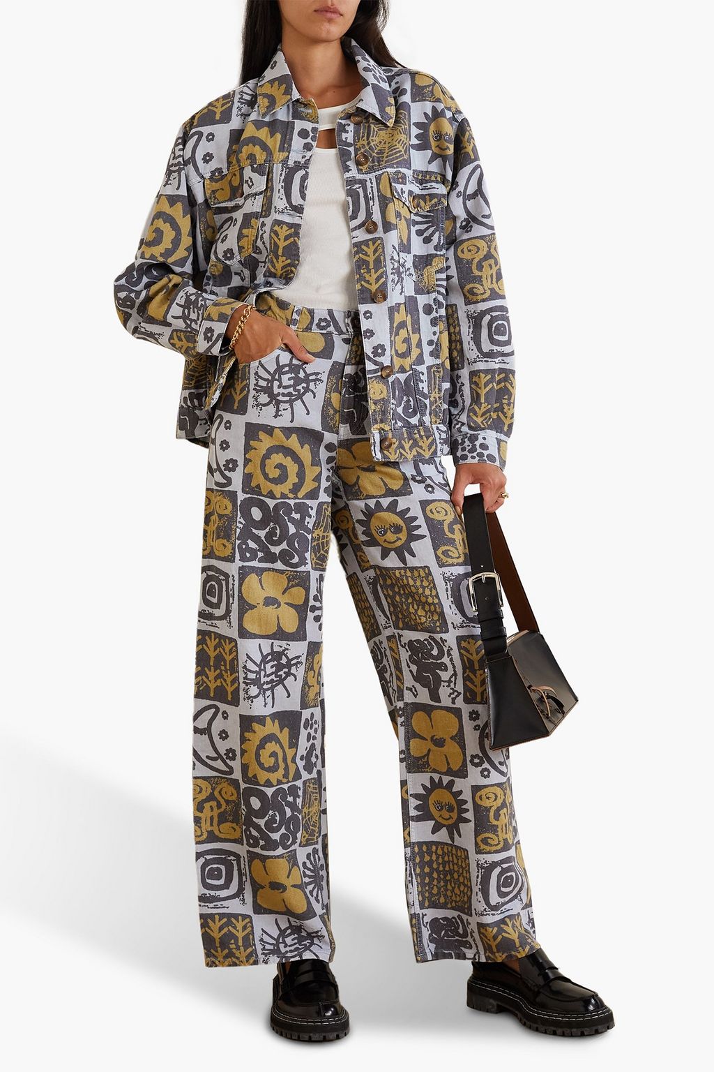 MCQ ALEXANDER MCQUEEN Printed high-rise wide-leg jeans