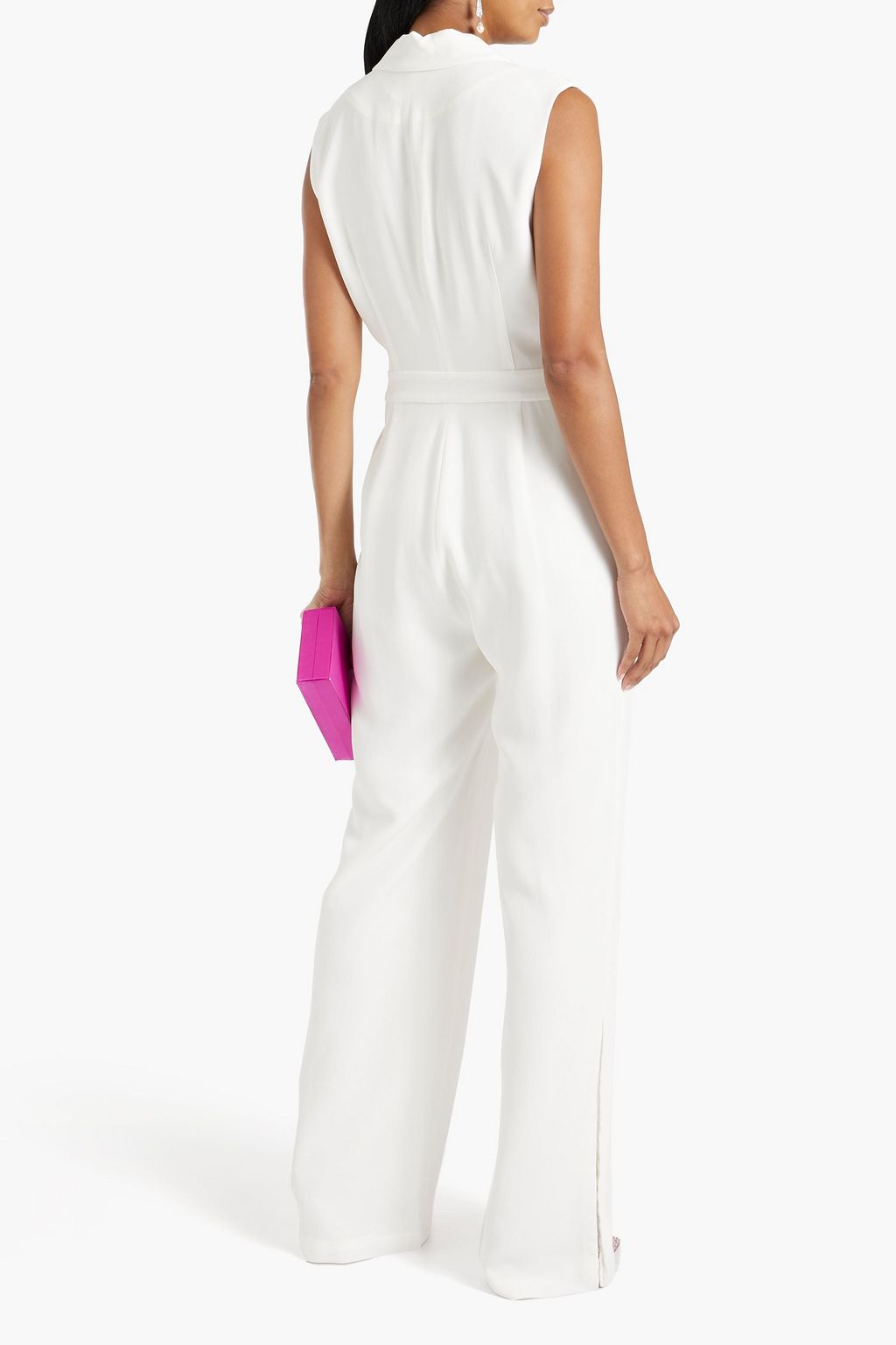 SIMKHAI Dani wrap-effect crepe wide-leg jumpsuit