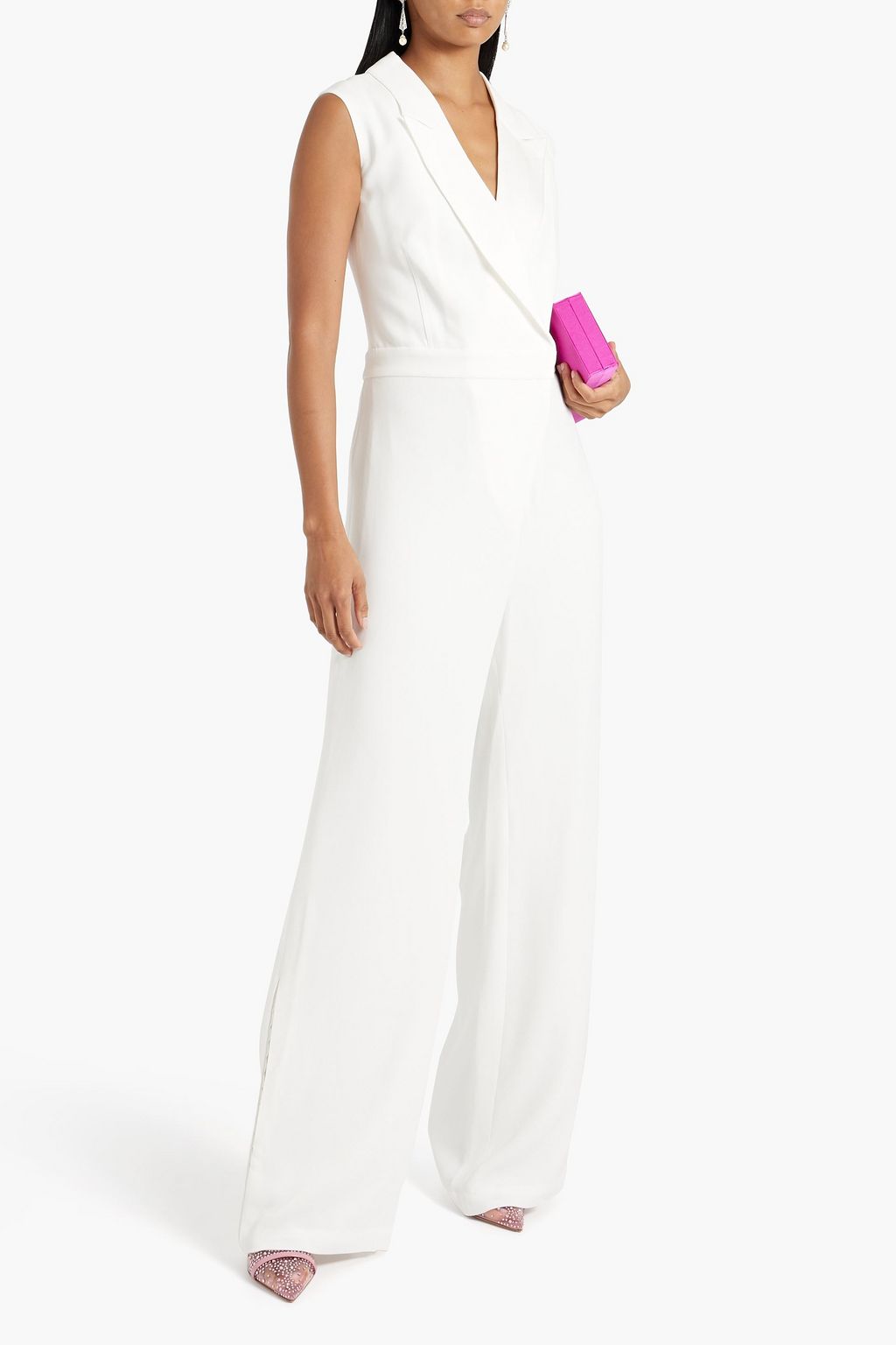 SIMKHAI Dani wrap-effect crepe wide-leg jumpsuit