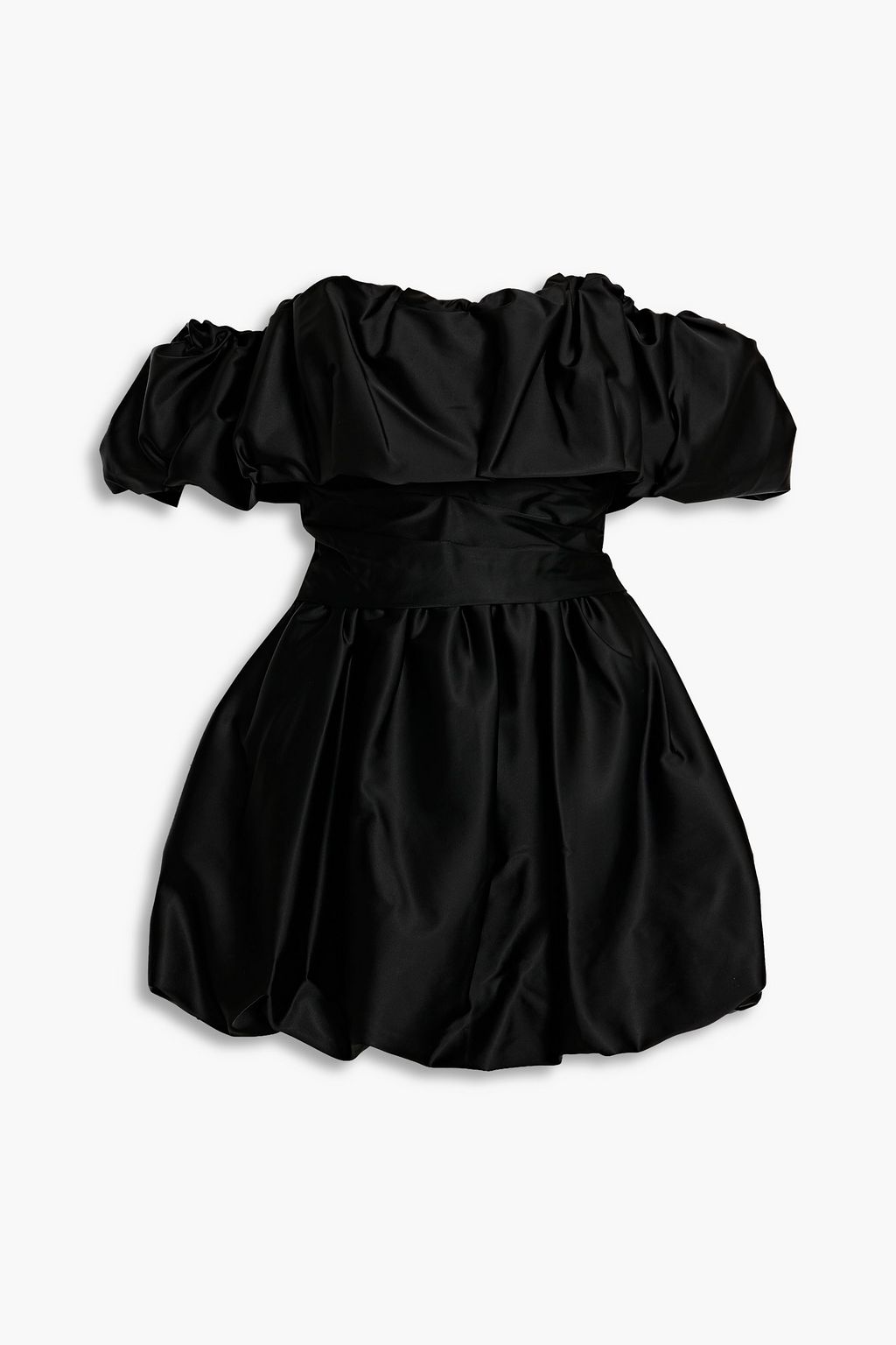 SIMKHAI Astoria off the shoulder gathered satin mini dress THE