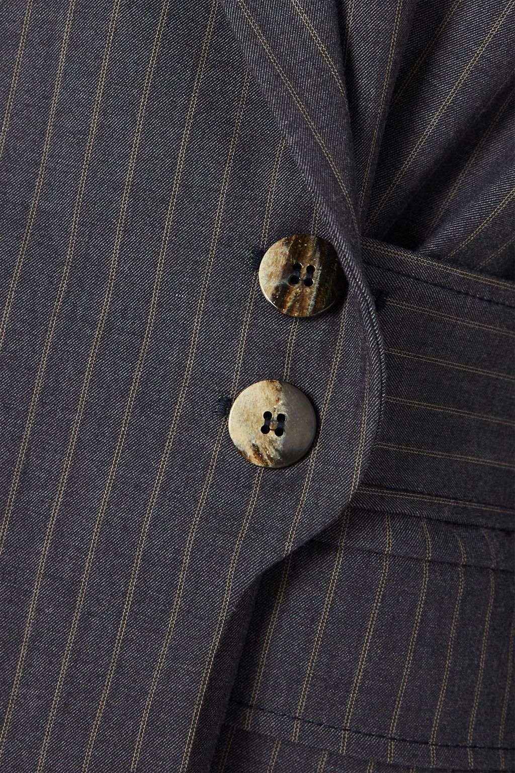 GANNI Pinstriped twill blazer