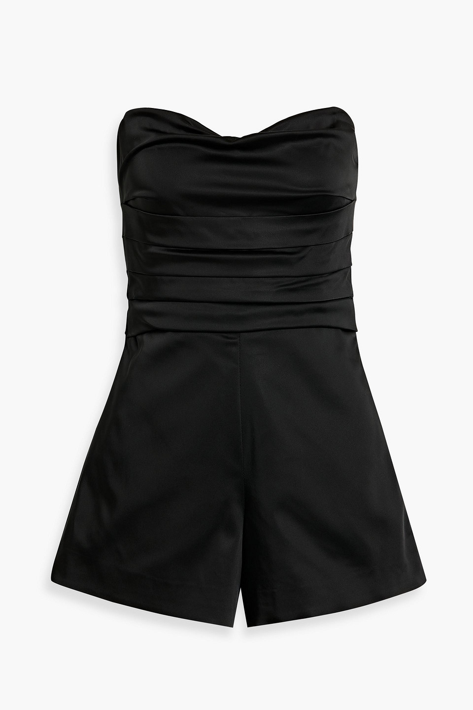 SIMKHAI - Kacey ruched satin playsuit - Black - US 0