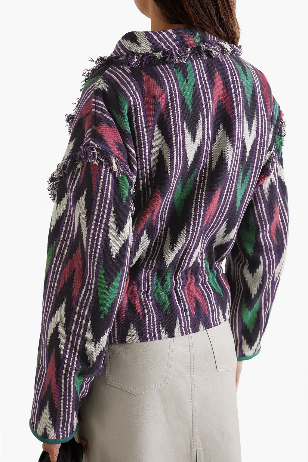 MARANT ÉTOILE Lexine double-breasted fringed cotton-jacquard jacket