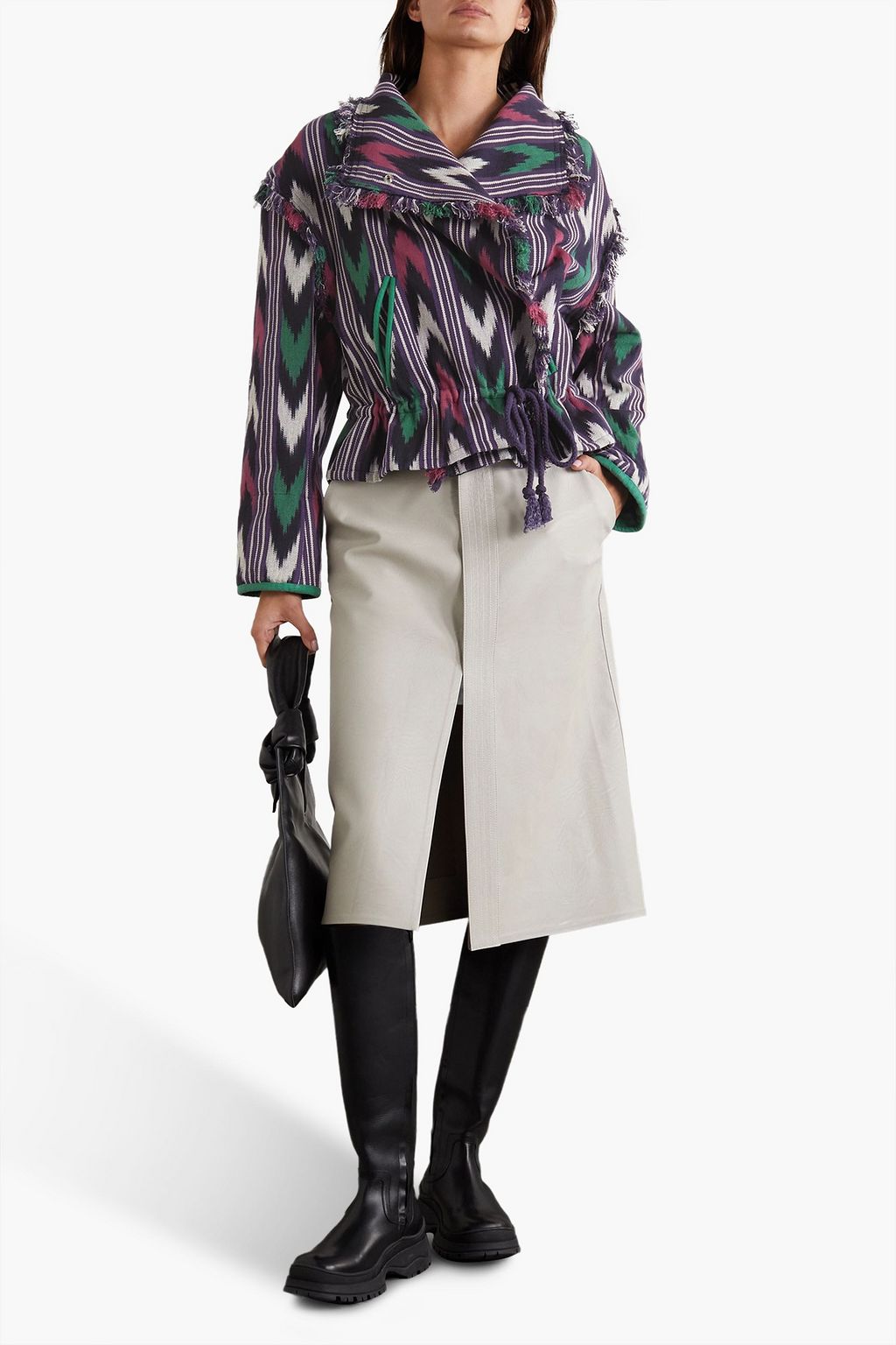MARANT ÉTOILE Lexine double-breasted fringed cotton-jacquard jacket