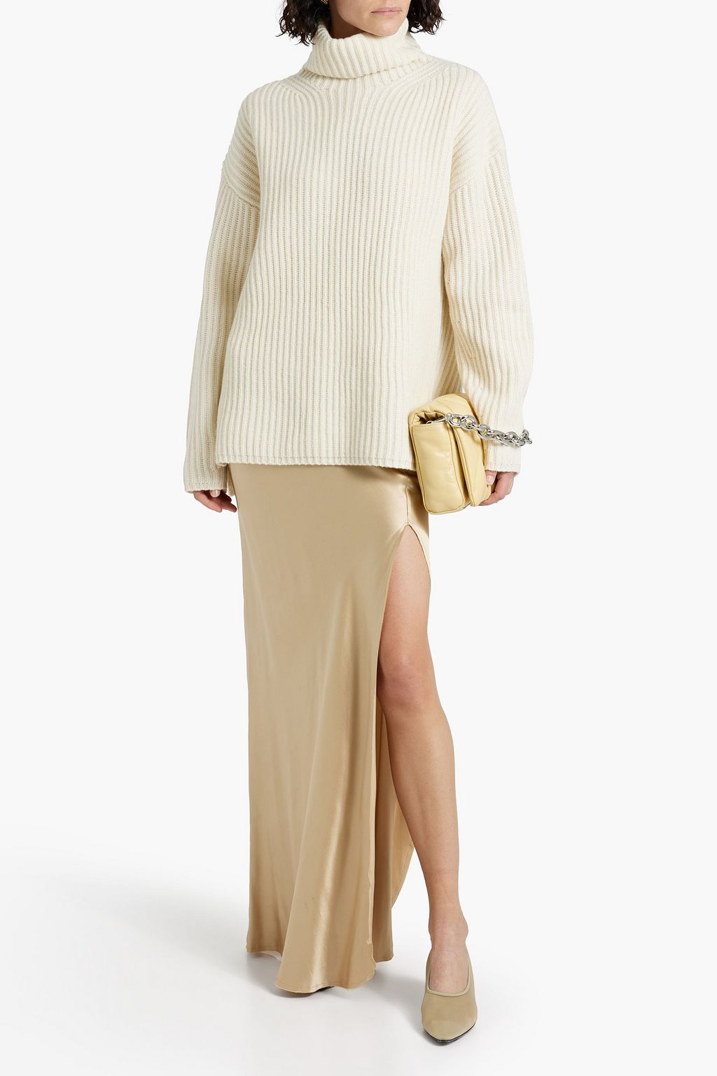 JOSEPH Ribbed merino wool turtleneck sweater