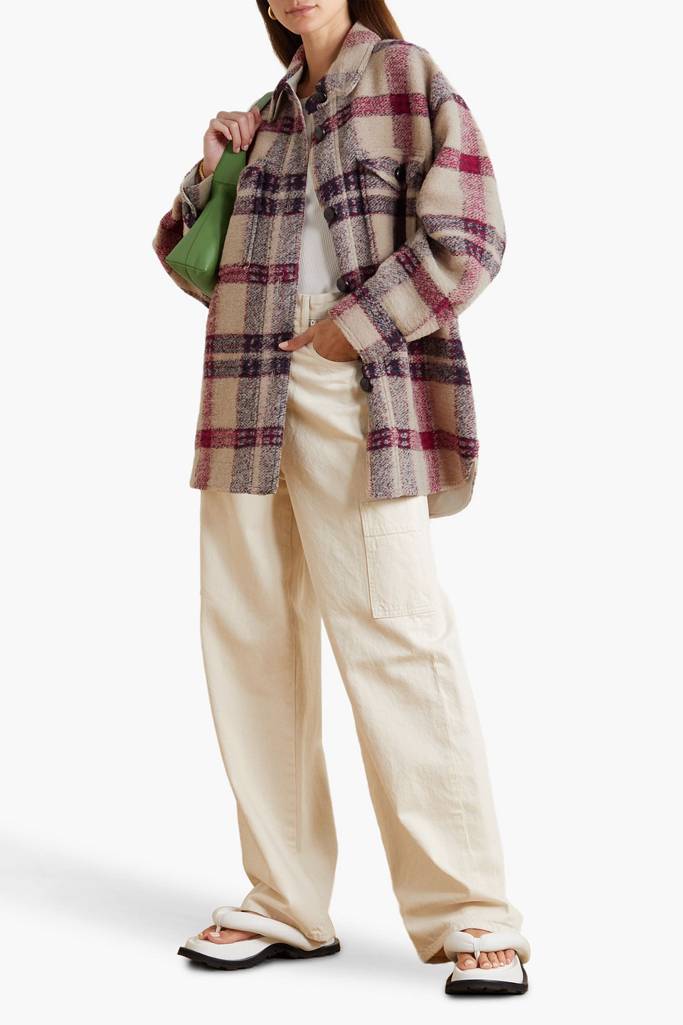 Isabel Marant Étoile Harveli oversized checked wool-blend jacket