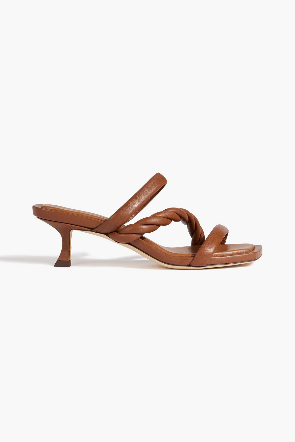 Jimmy Choo Diosa Twisted Leather Mules In Tan