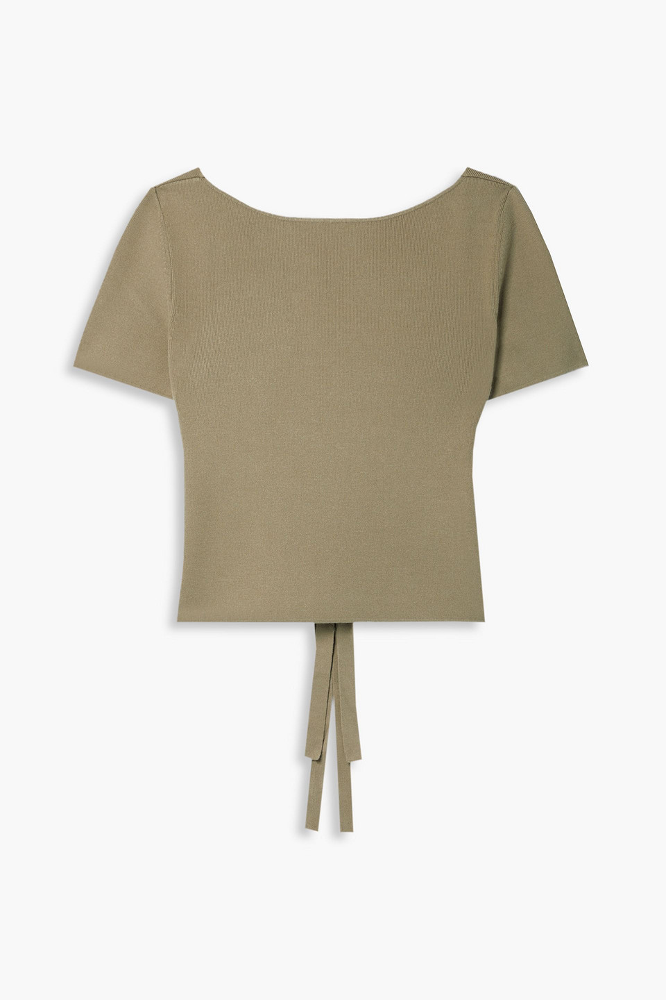 Lapointe Open-back Stretch-jersey Top In Sage Green