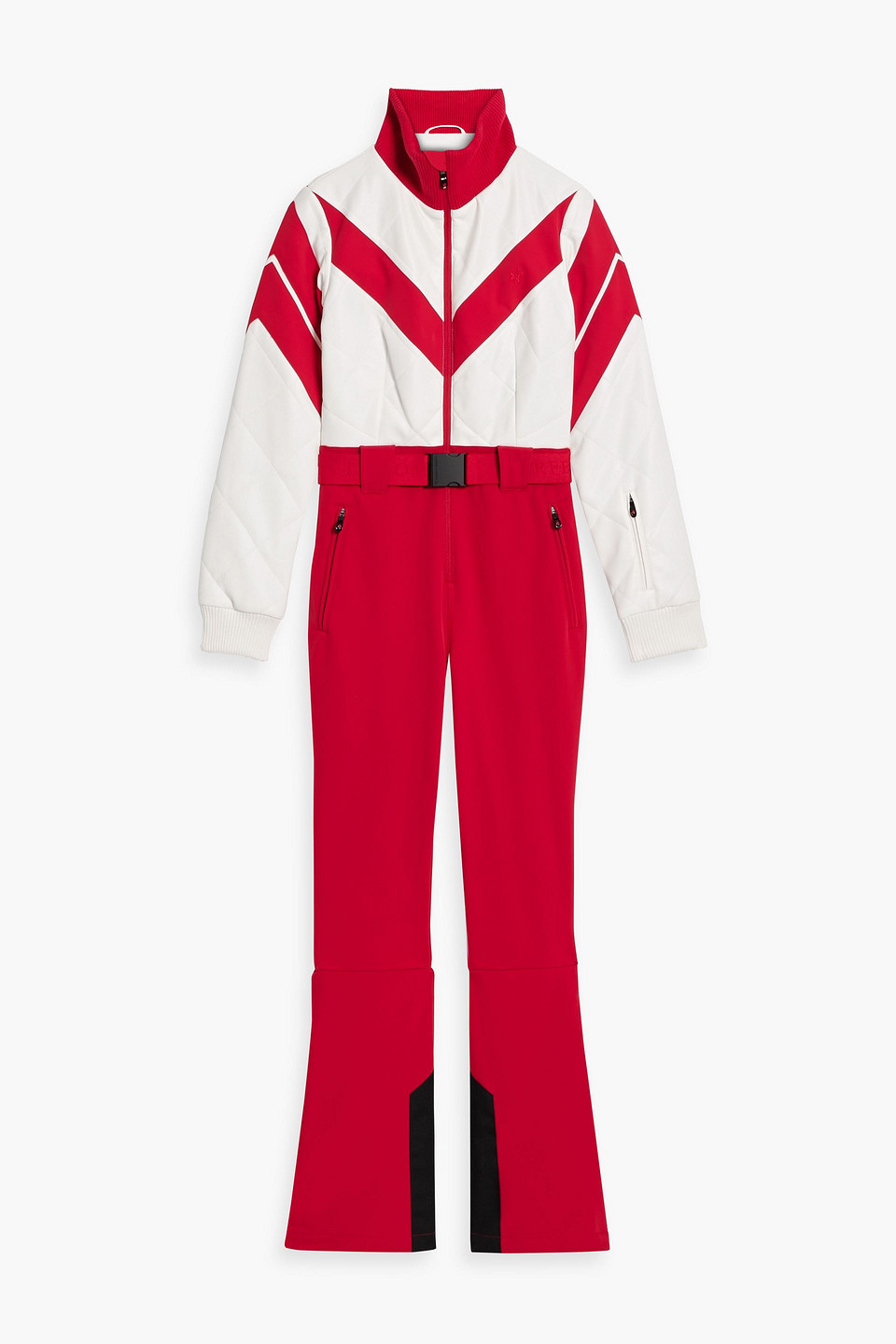 Perfect Moment Frost Belted Color-block Ski Suit In Red