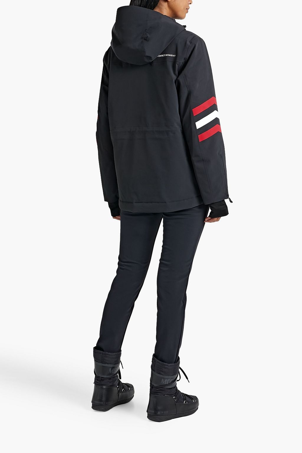 PERFECT MOMENT Printed hooded half-zip ski jacket