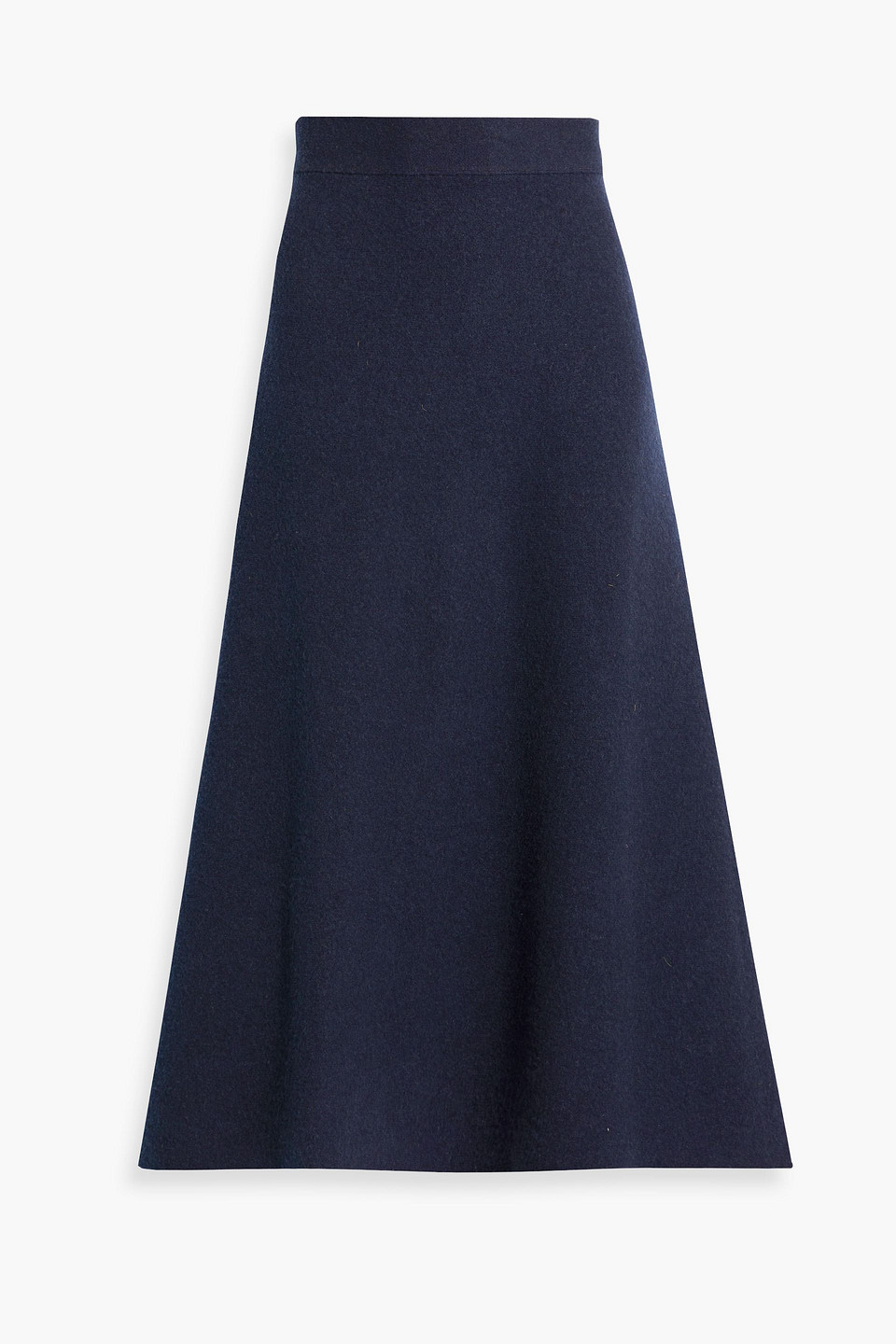 Draped jacquard-knit wool-blend maxi skirt