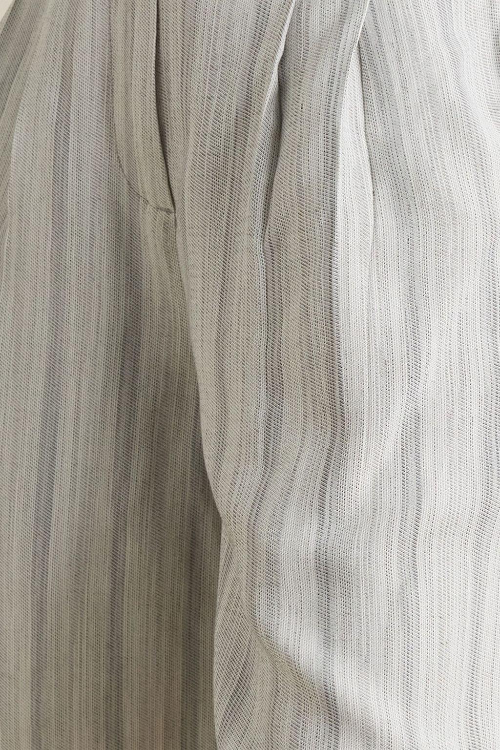 GANNI Belted striped voile shorts