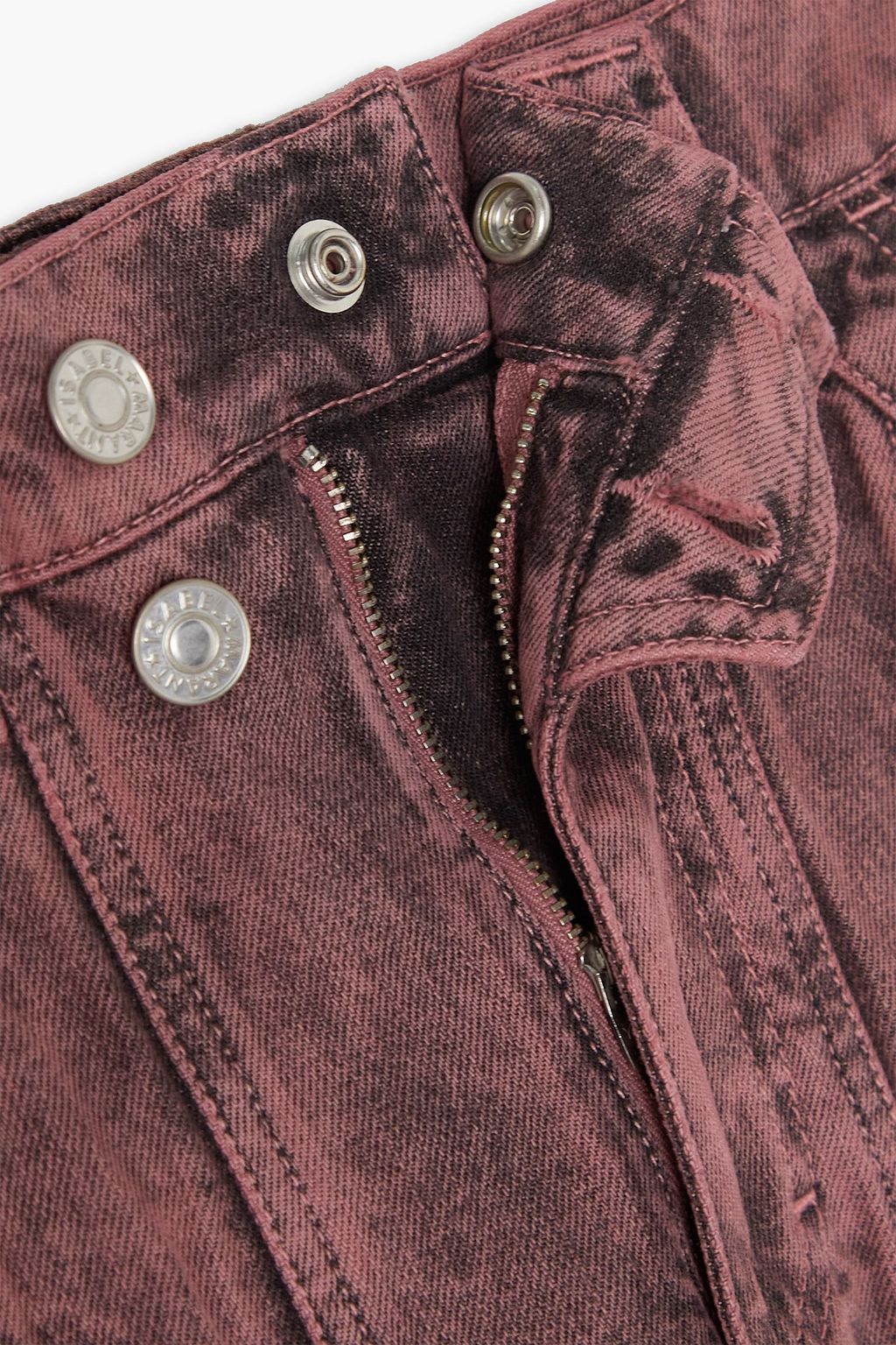 MARANT ÉTOILE 애시드 워싱 하이라이즈 테이퍼드 진