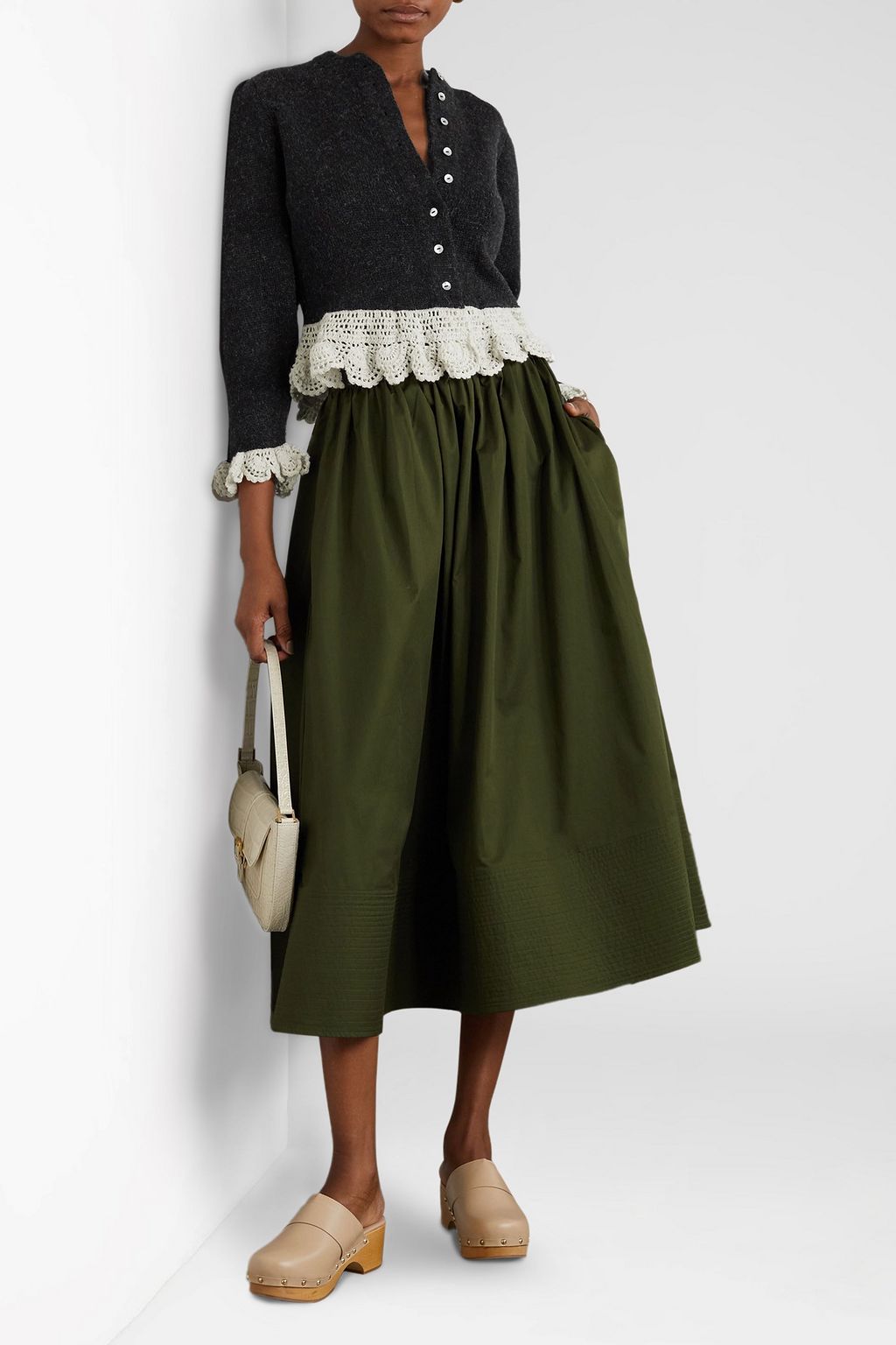 BATSHEVA Grace crochettrimmed alpaca and woolblend cardigan THE