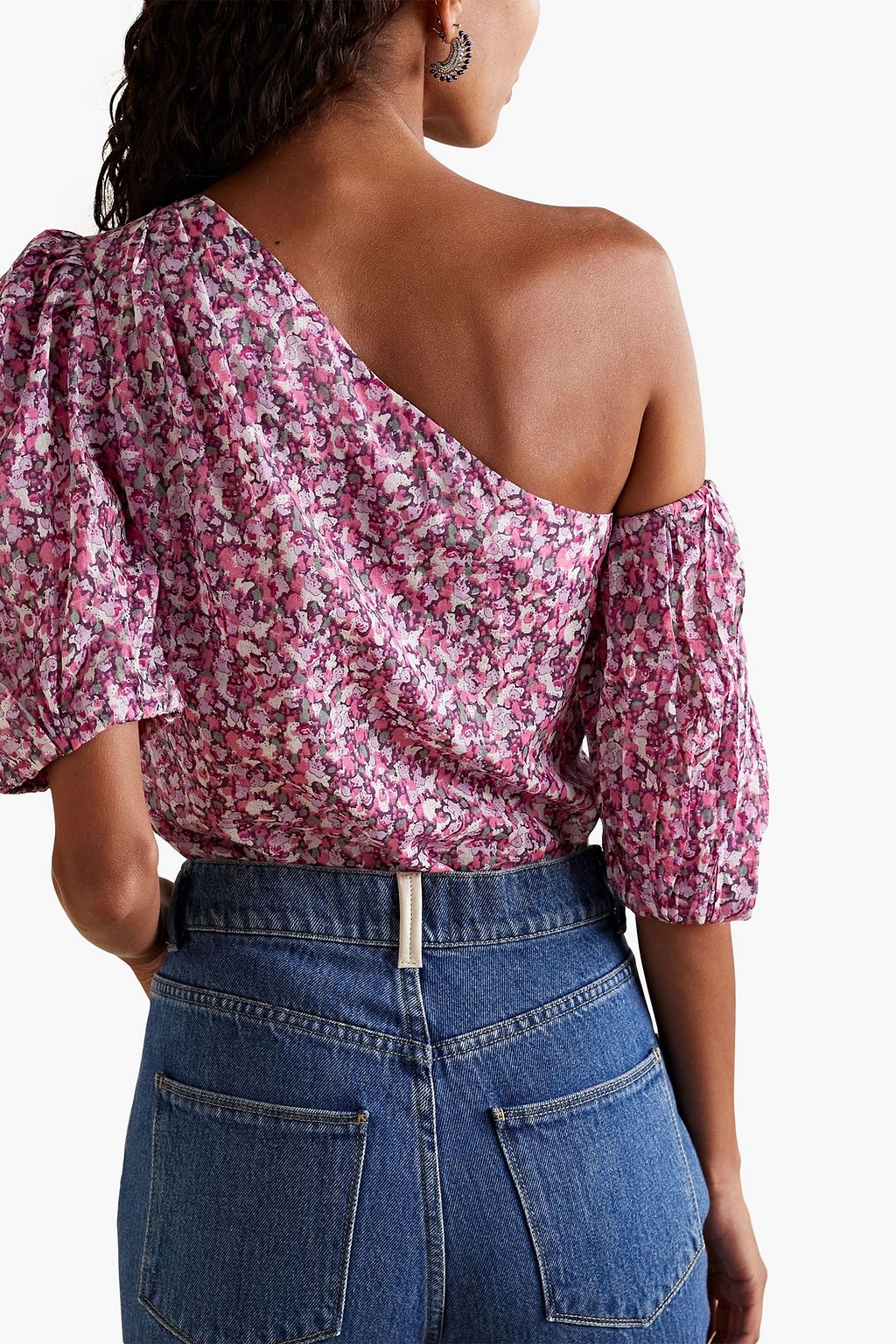 MARANT ÉTOILE Liddy one-shoulder printed cotton-voile top