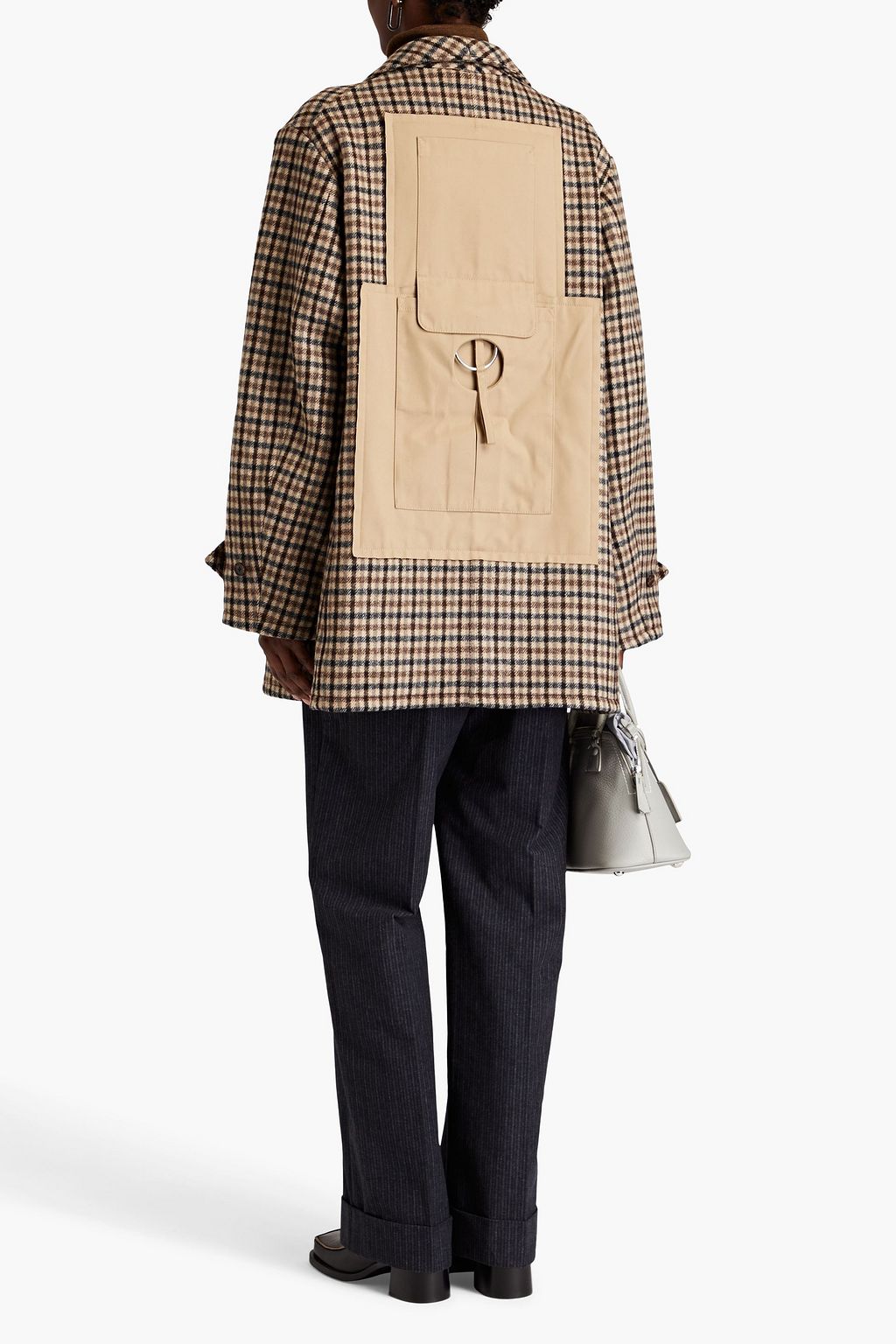 MAISON MARGIELA Double-breasted appliquéd checked wool coat