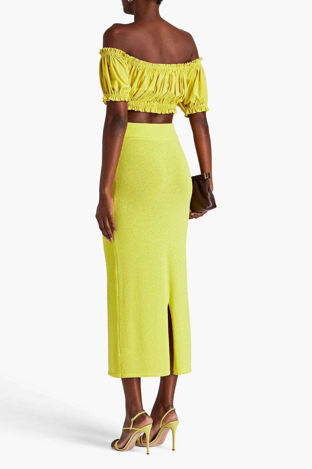 NORMA KAMALI Jose off-the-shoulder cropped stretch-jersey top