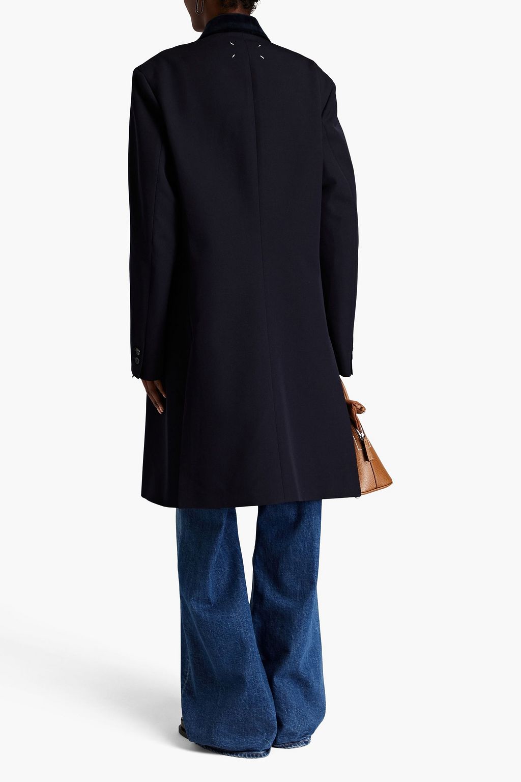 MAISON MARGIELA Velvet-trimmed two-tone twill coat