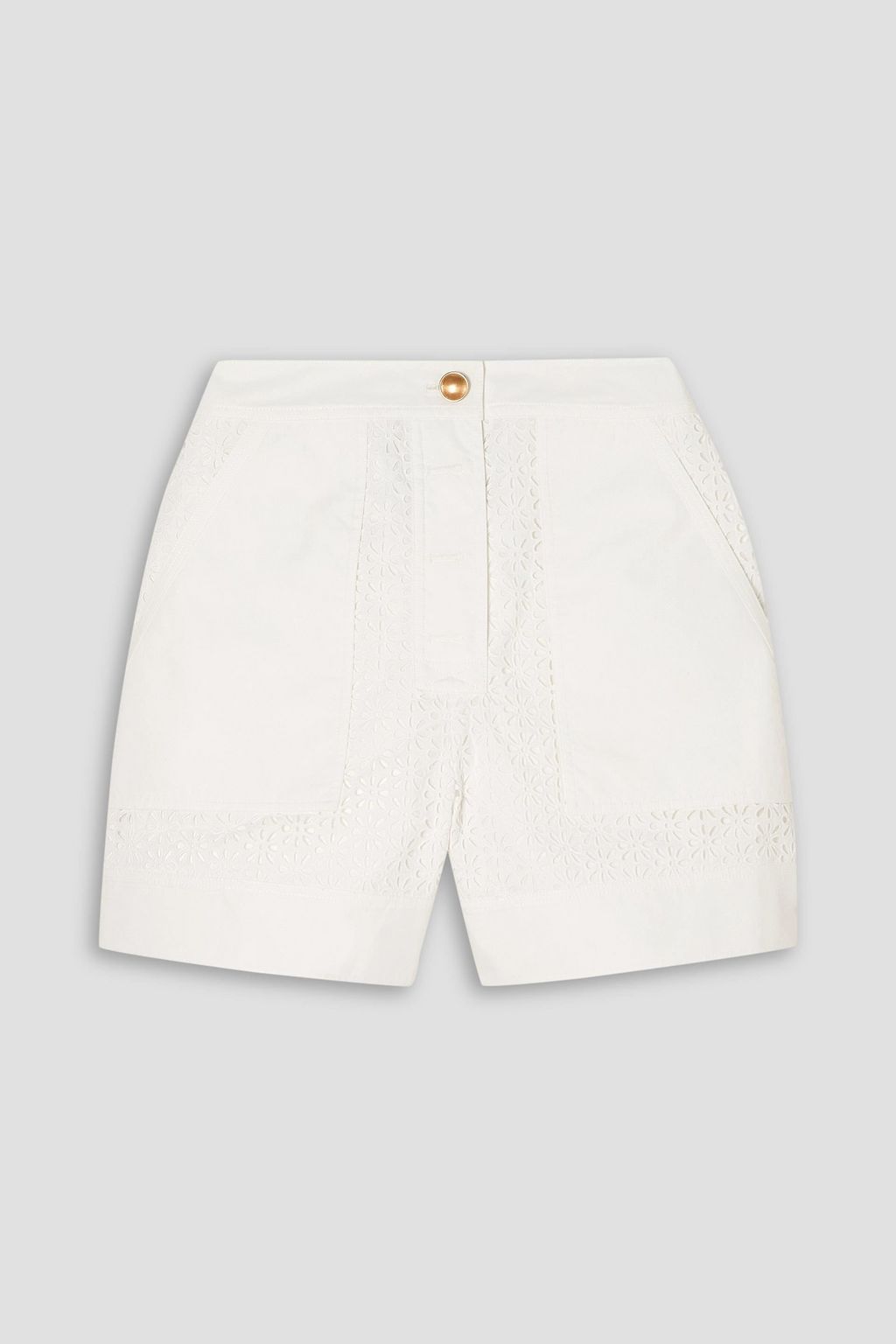 Miu Miu Woman White Broderie Anglaise Shorts 