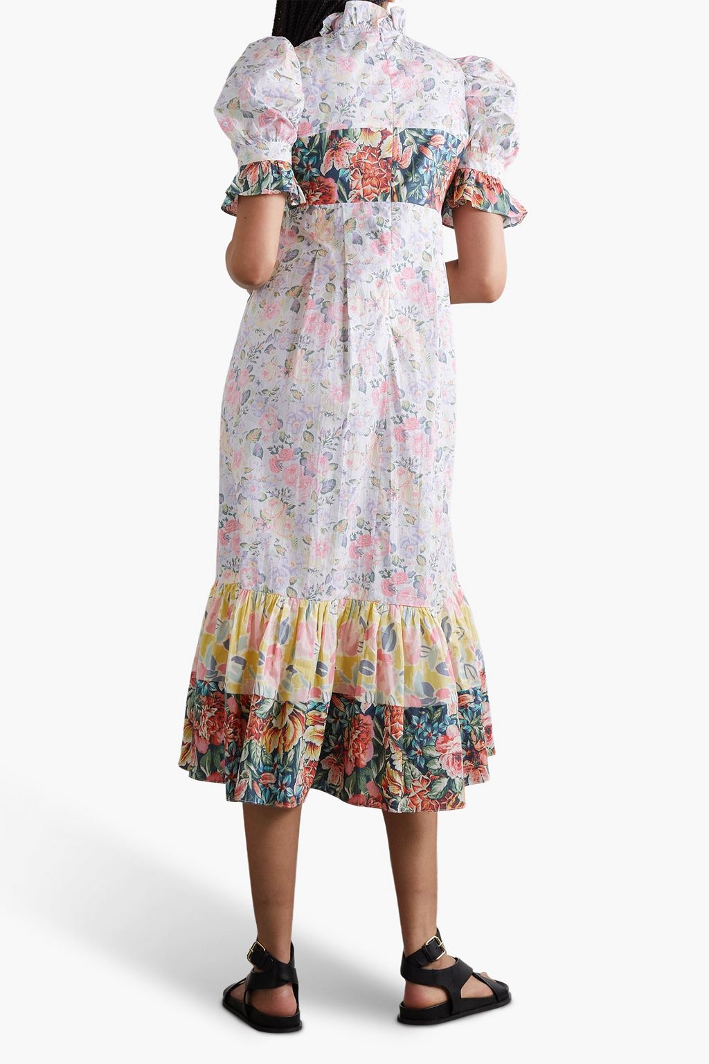 BATSHEVA X LAURA ASHLEY + Laura Ashley Ruthin paneled floral-print cotton-poplin midi dress