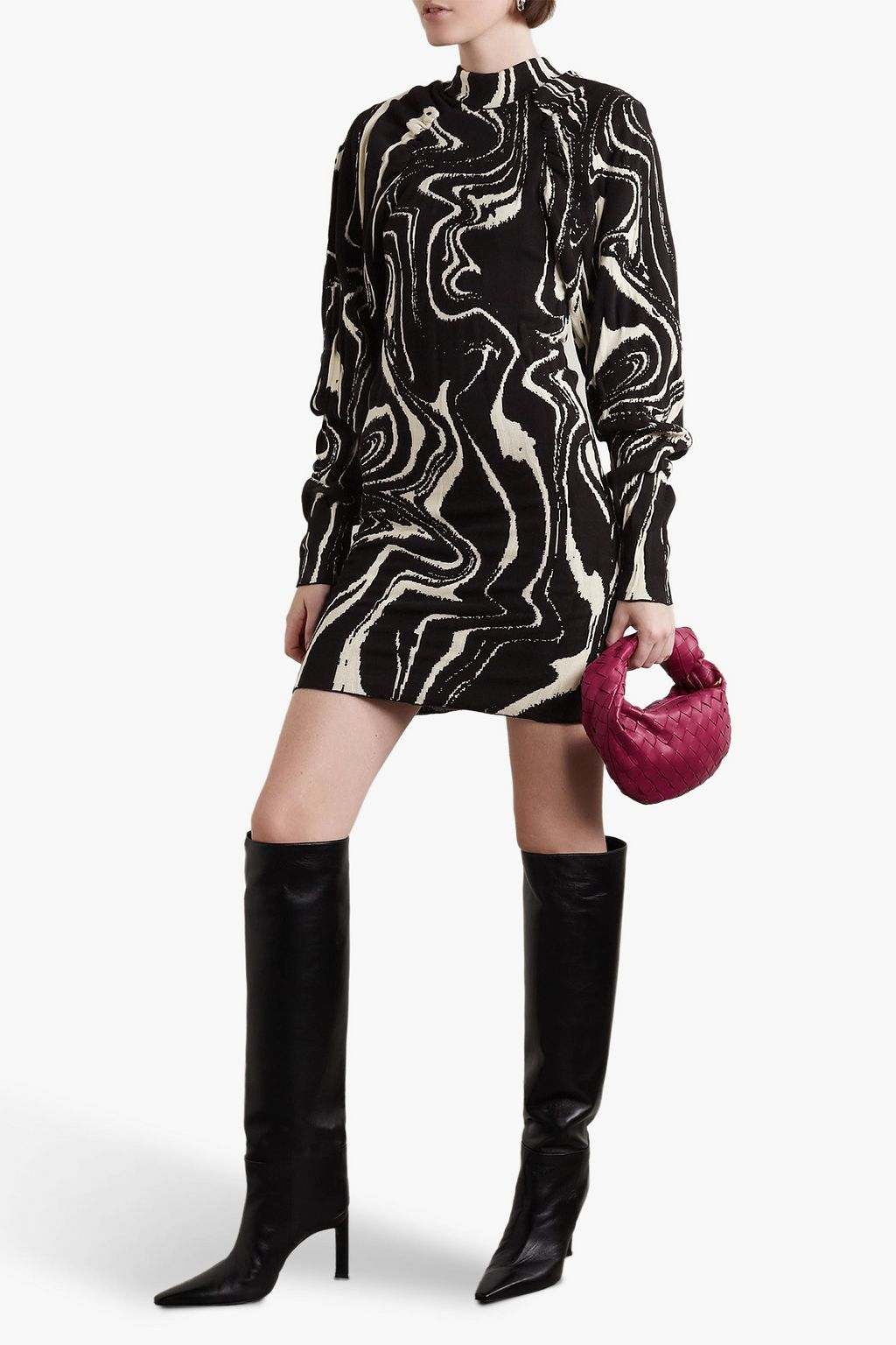 ROTATE BIRGER CHRISTENSEN 자카드 니트 미니 드레스