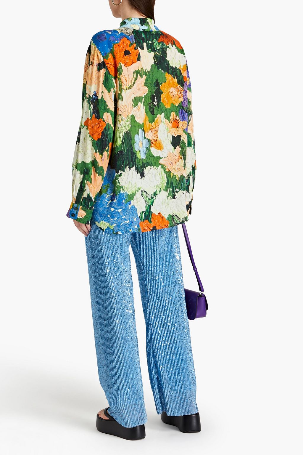 STINE GOYA Sophia Hemd aus Satin mit floralem Print