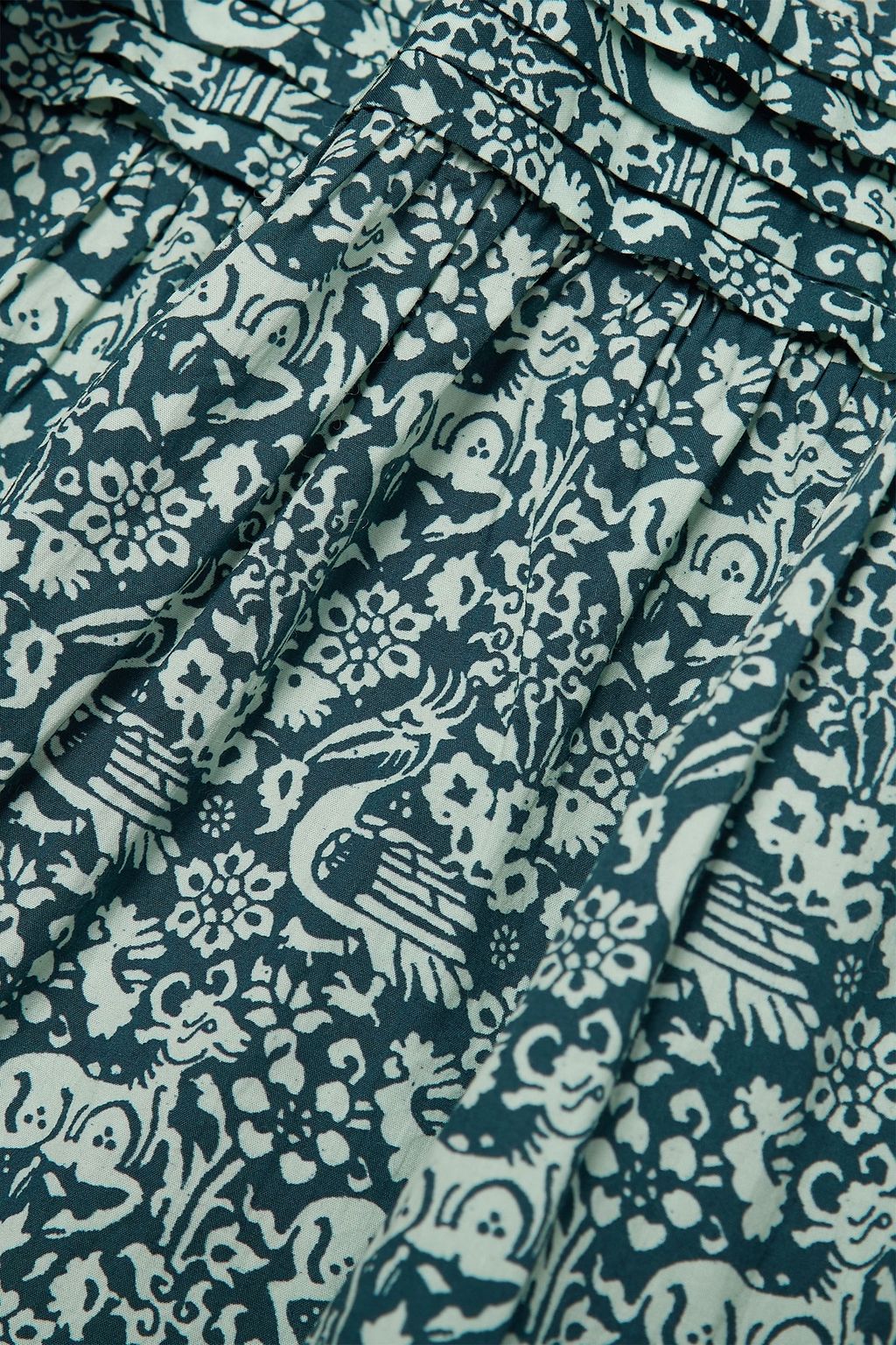 BATSHEVA X LAURA ASHLEY Brie ruffled printed cotton-poplin maxi skirt