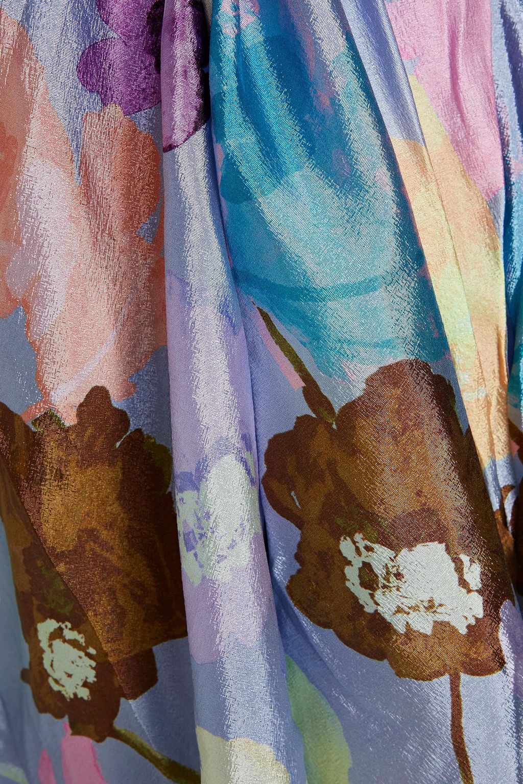 STINE GOYA Elisabeth floral-print gathered satin-crepe midi dress