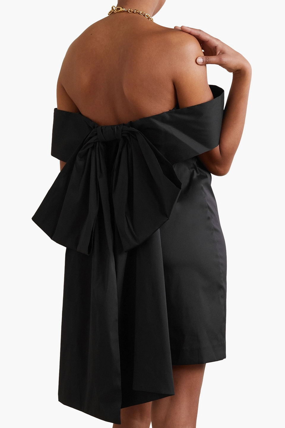 Shop Bernadette Sacha Off-the-shoulder Taffeta Mini Dress In Black