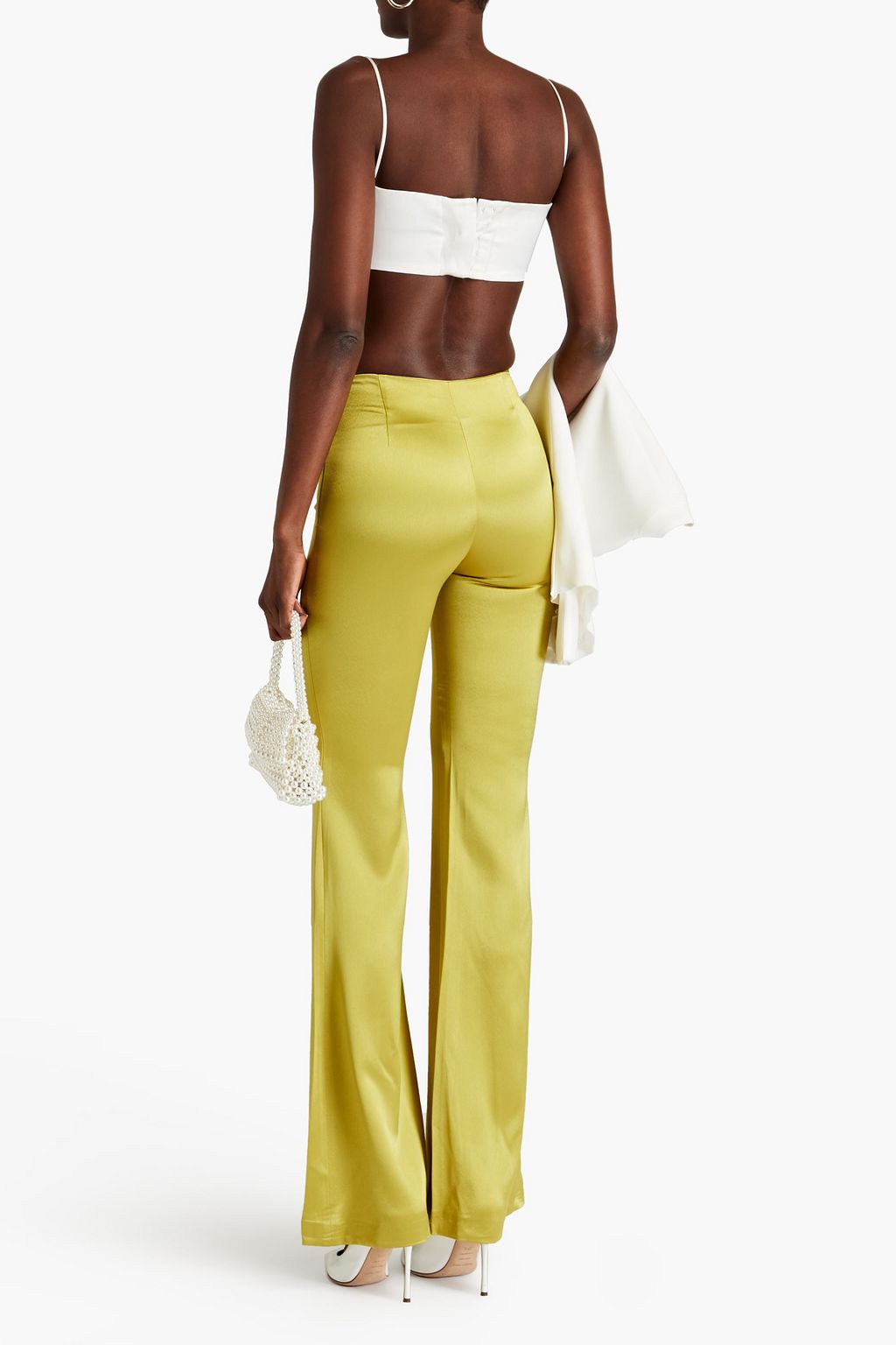 GALVAN  LONDON Satin flared pants