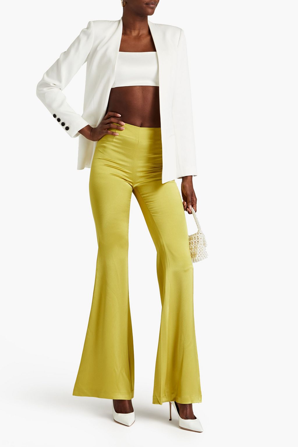 GALVAN  LONDON Satin flared pants