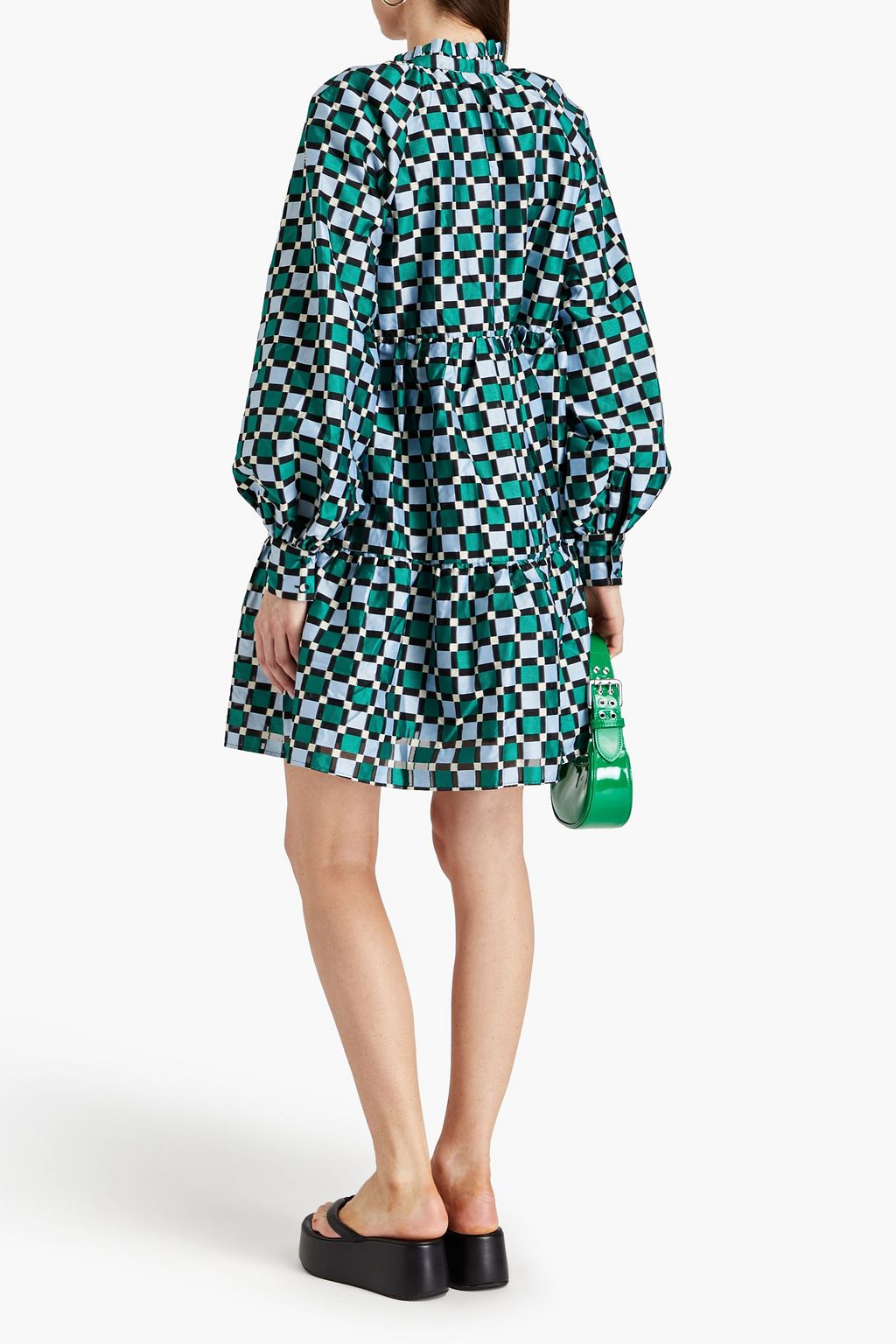 STINE GOYA Jasmine tiered jacquard mini dress