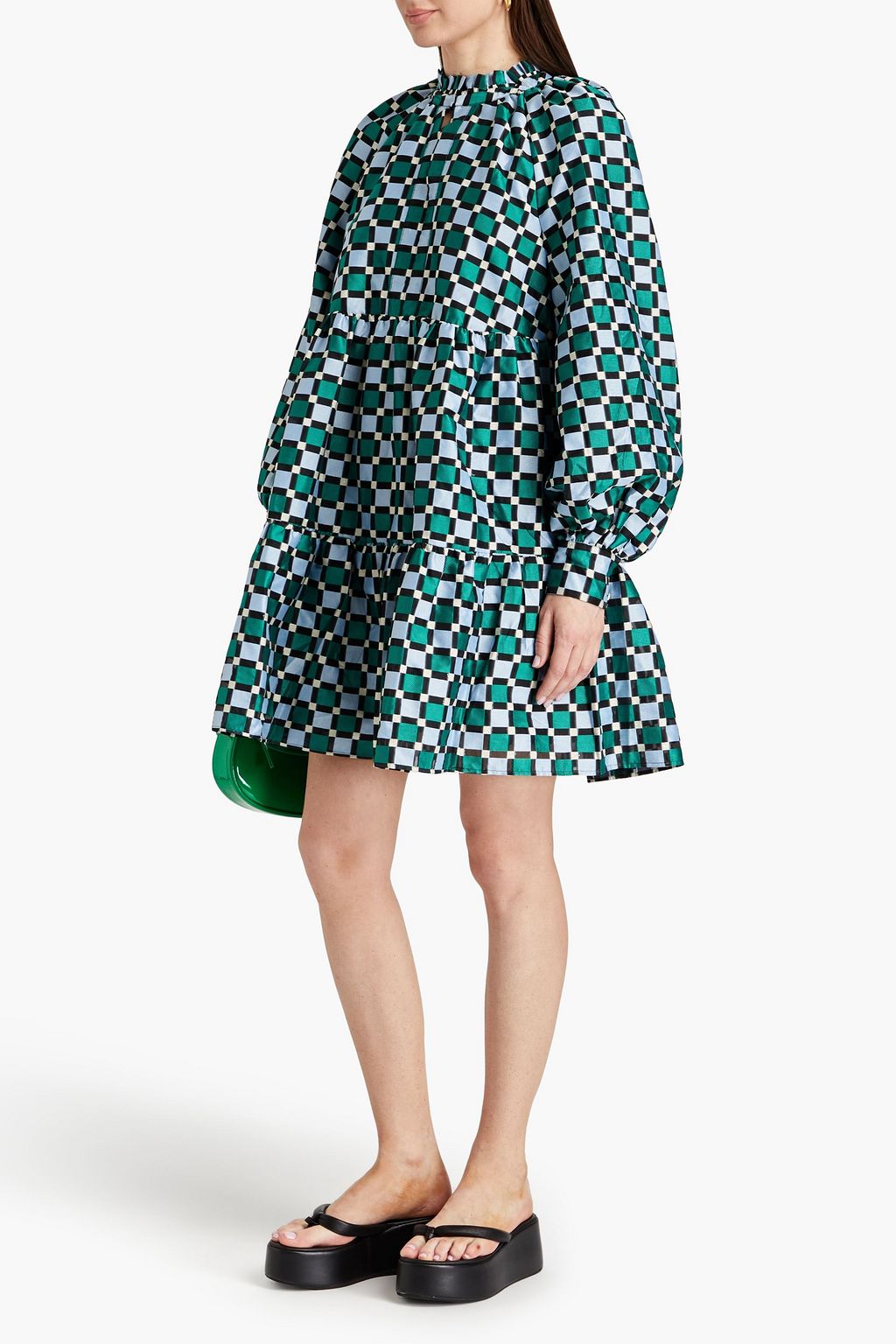 STINE GOYA Jasmine tiered jacquard mini dress